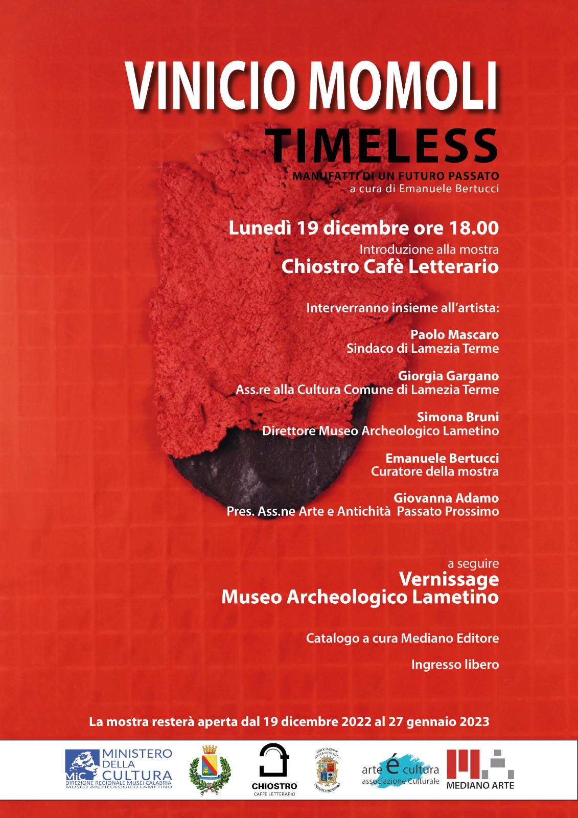 "Vinicio Momoli - Timeless" al Museo archeologico lametino