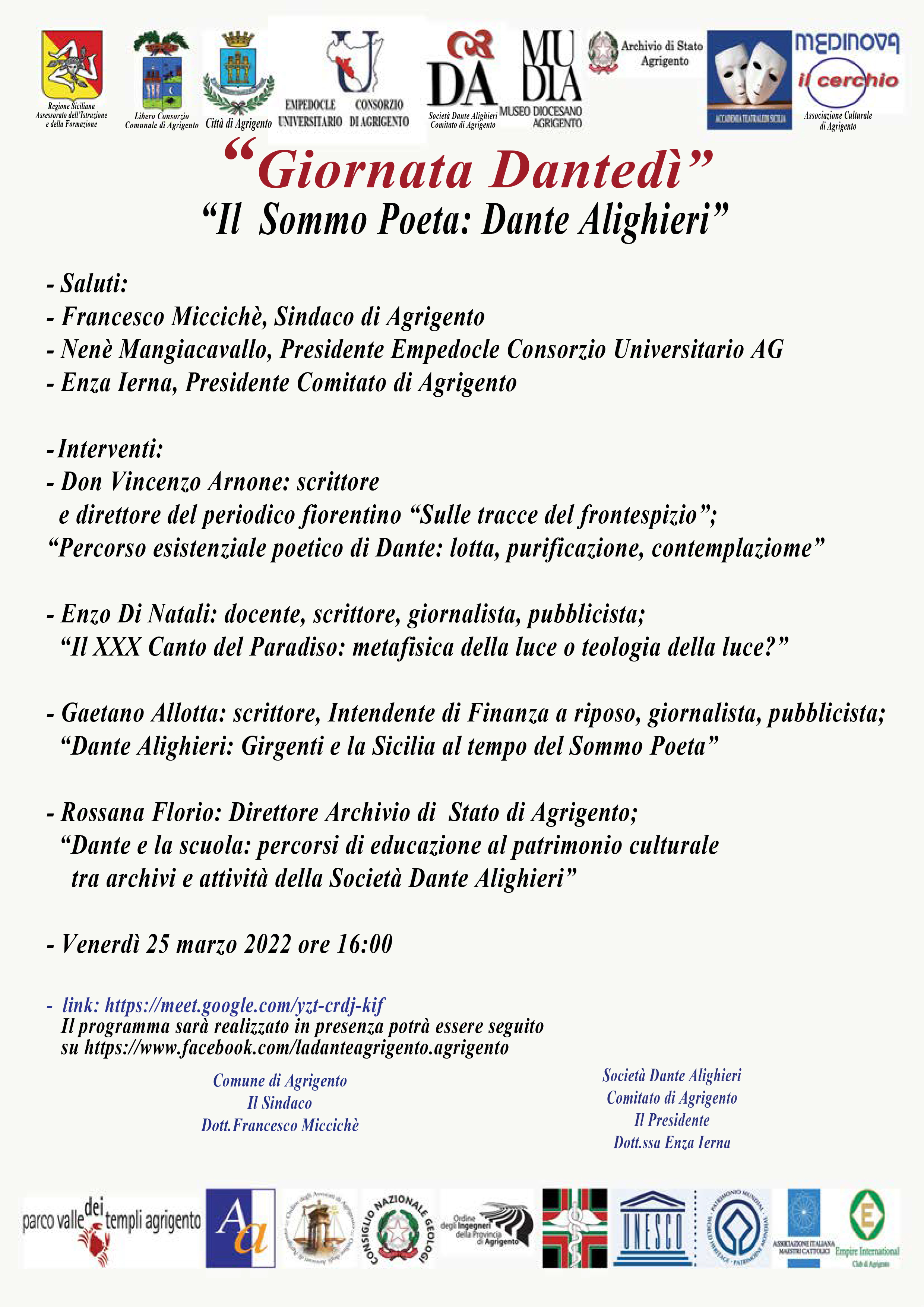 “Giornata Dantedì. Il Sommo Poeta: Dante Alighieri”