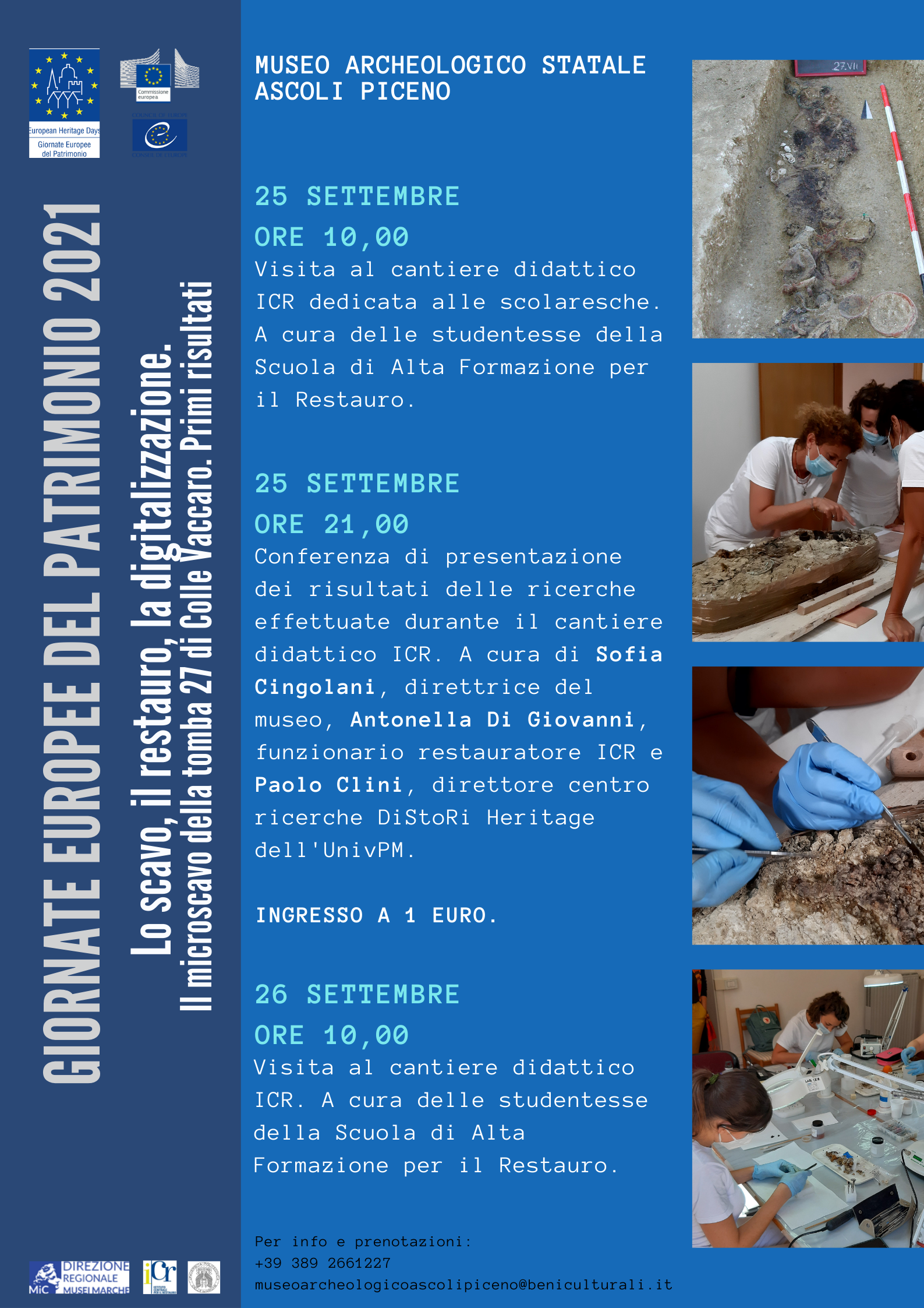 GEP 2021 Museo archeologico statale di Ascoli Piceno Apertura straordinaria serale sabato 25 settembre con conferenza e visita al cantiere didattico
