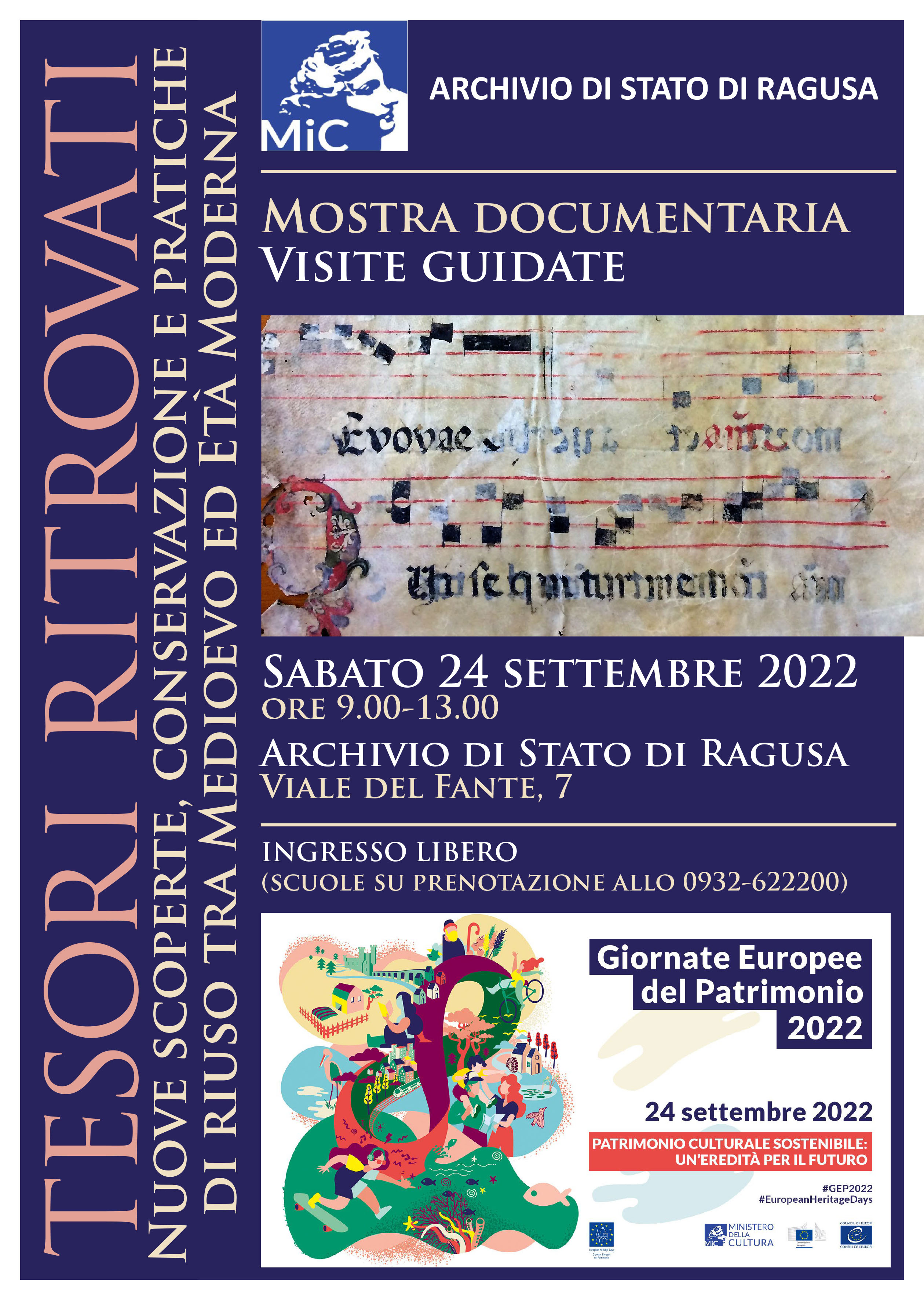 Tesori ritrovati: nuove scoperte, conservazione e pratiche di riuso tra Medioevo ed Età Moderna (Archivio di Stato di Ragusa, GEP 2022)