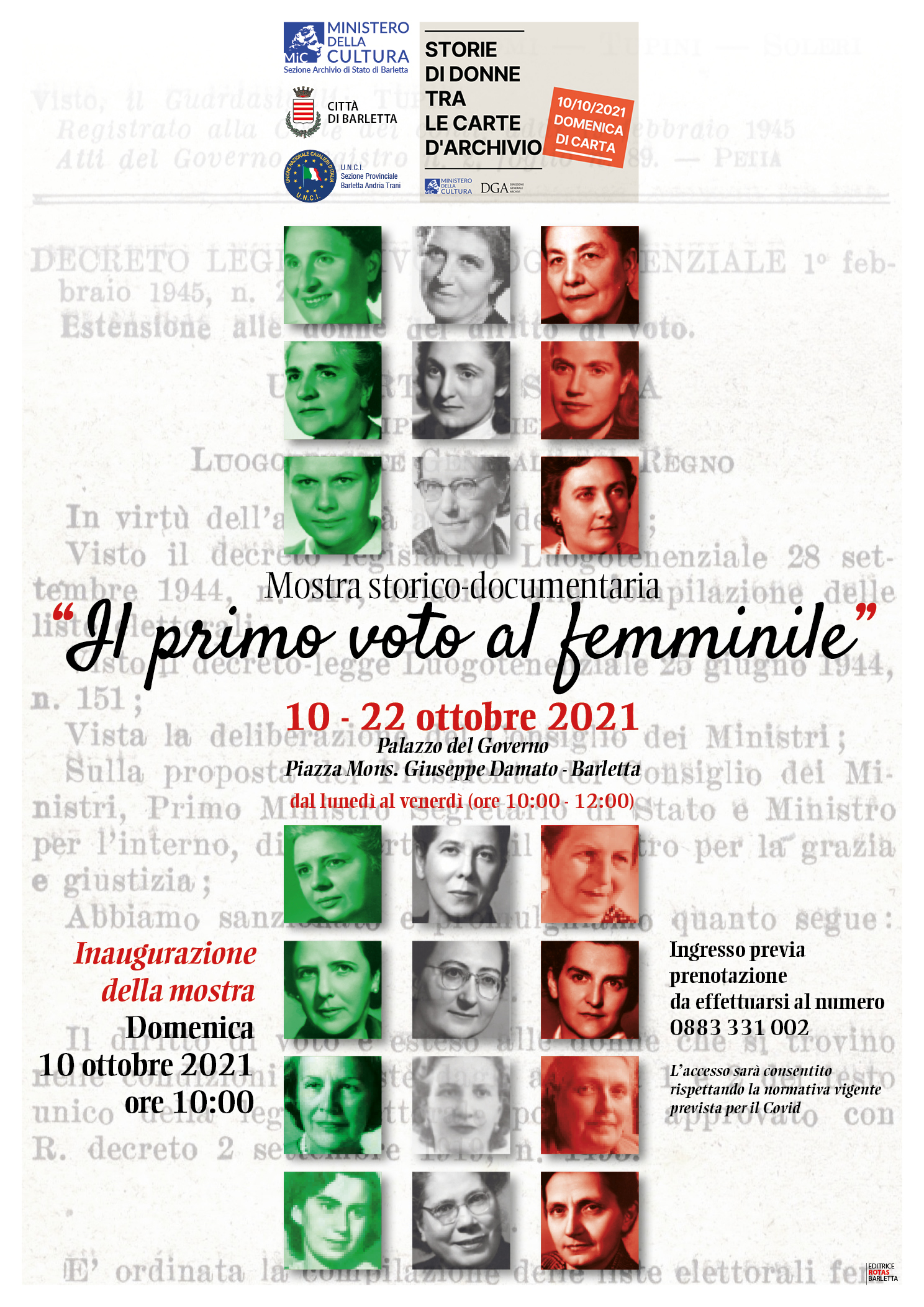 Mostra storico-documentaria “Il primo voto coniugato al femminile”