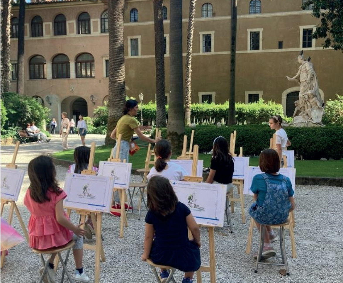 Laboratorio di pittura en plein air nel giardino di Palazzo Venezia - Bambini e famiglie al VIVE