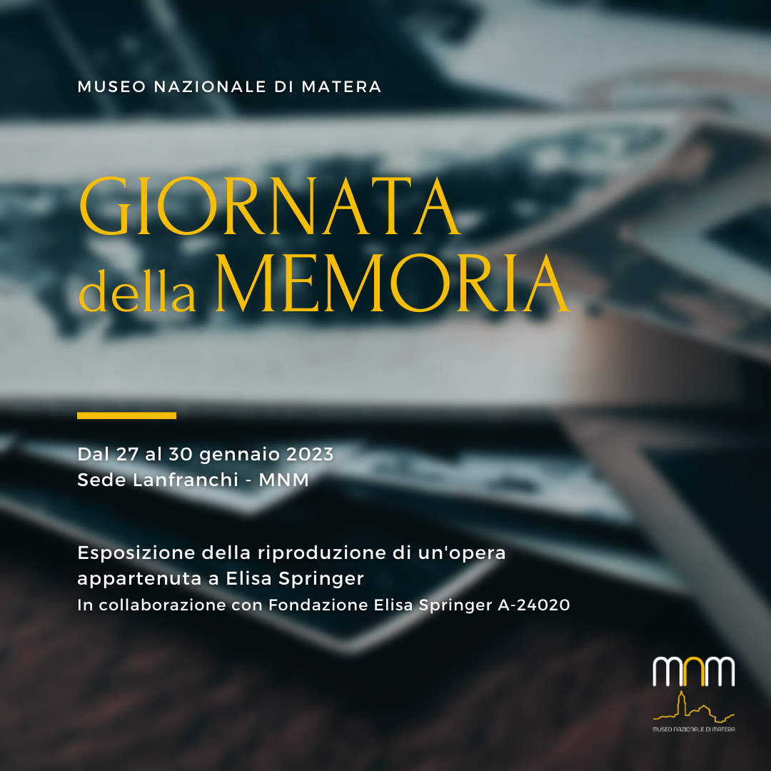 Giornata della memoria - Esposizione della riproduzione di un’opera appartenuta a Elisa Springer