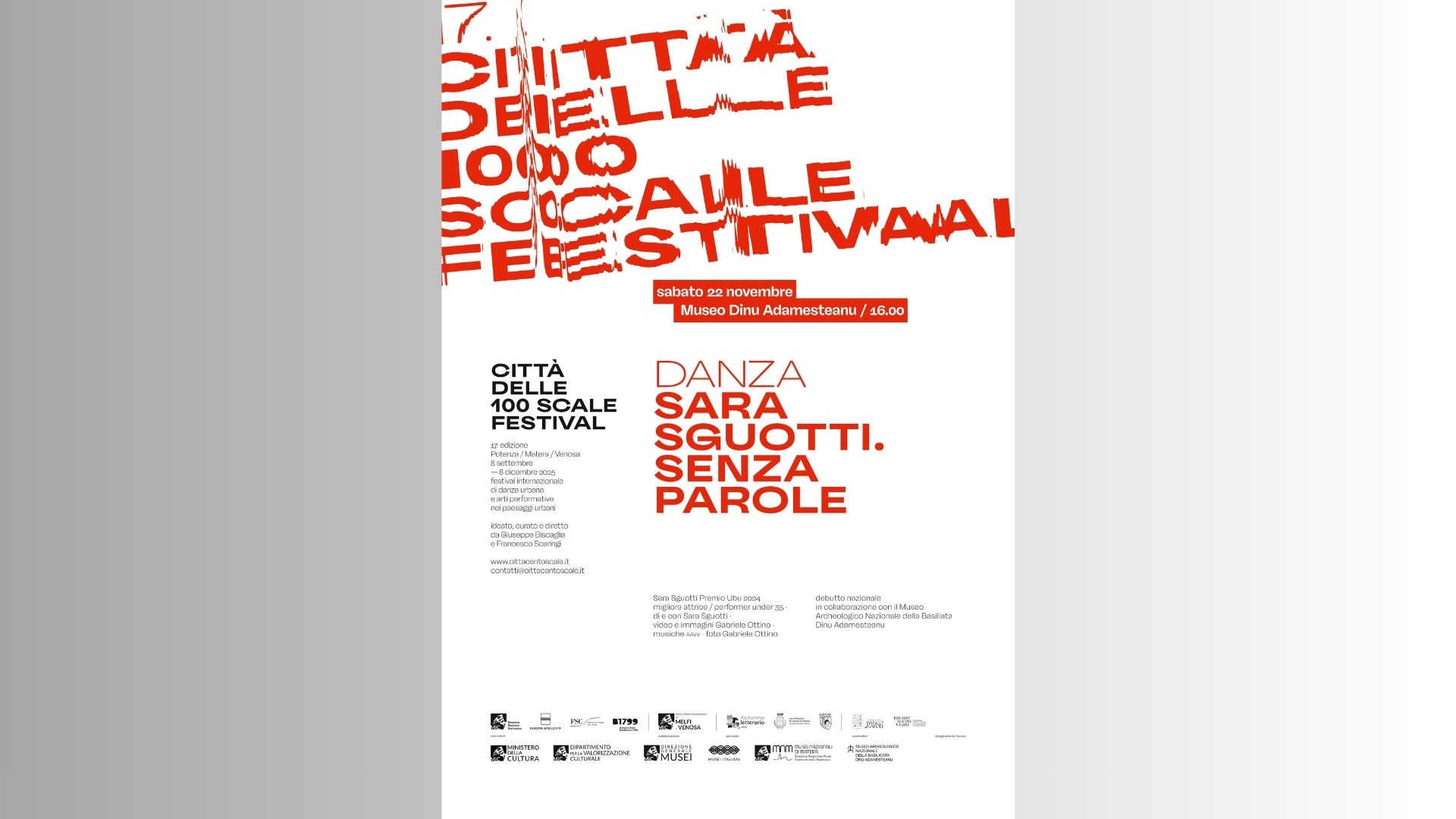 "Senza parole", spettacolo di Sara Sguotti al Museo Archeologico Nazionale "Dinu Adamesteanu" di Potenza