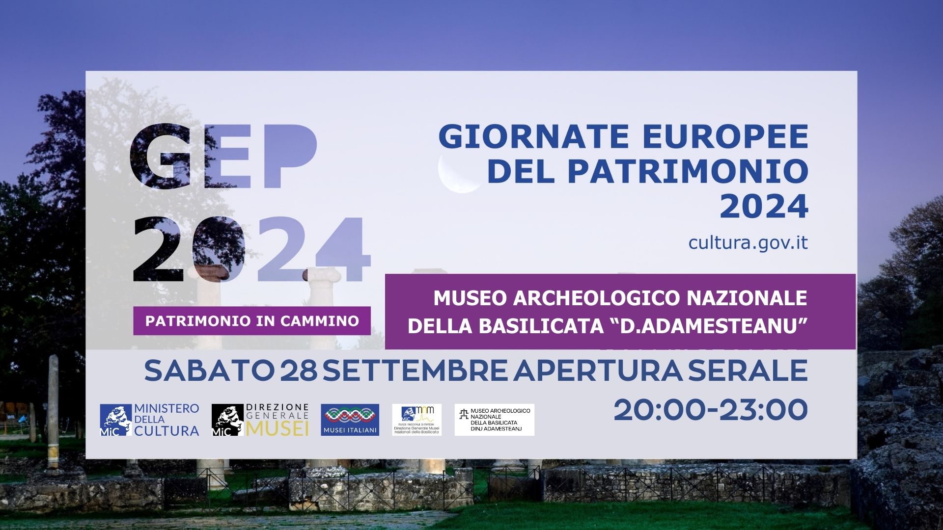 GEP 2024-PATRIMONIO IN CAMMINO AL MUSEO DI POTENZA-APERTURA SERALE