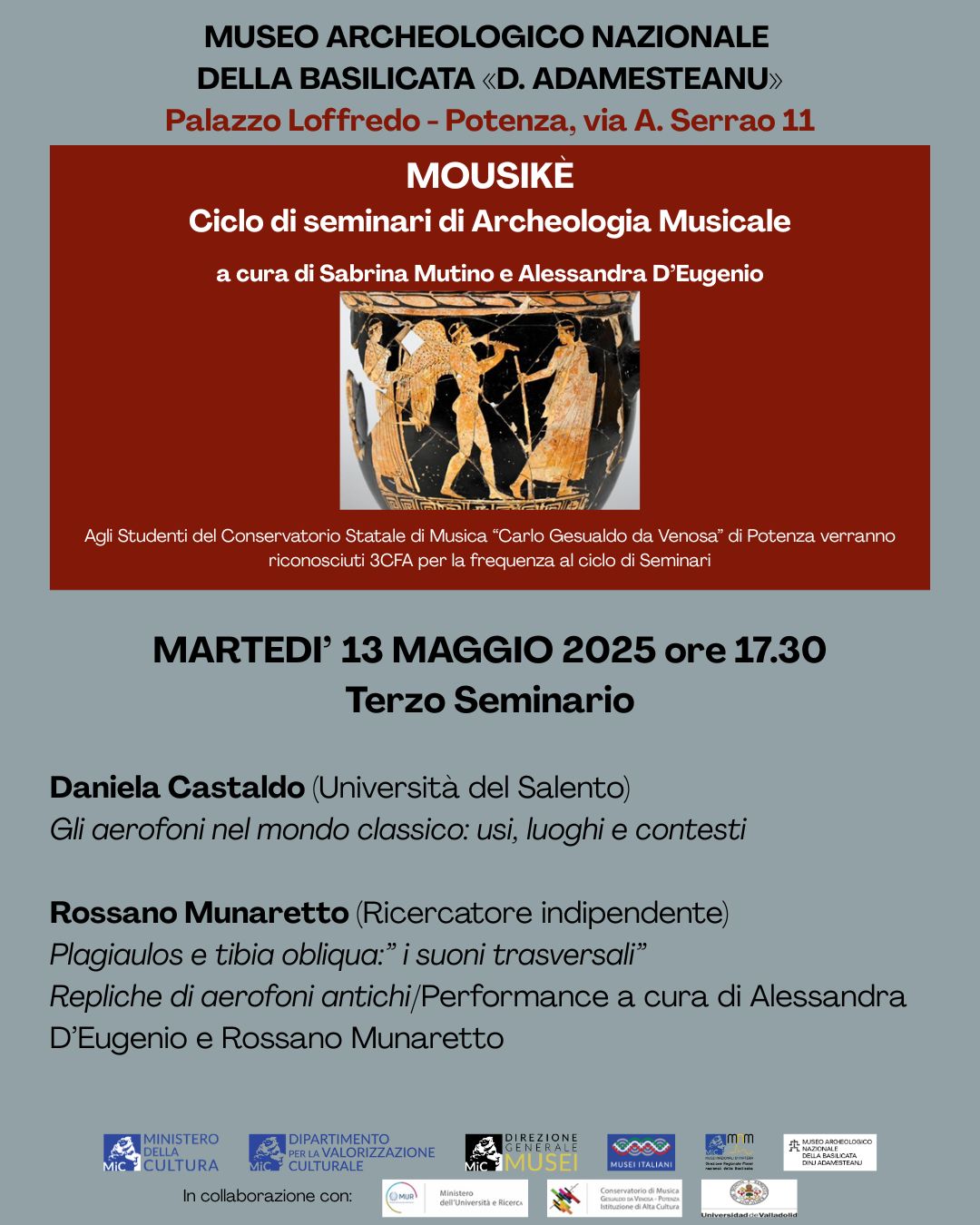 Mousikè. Gli aerofoni nel mondo classico: usi, luoghi e contesti.