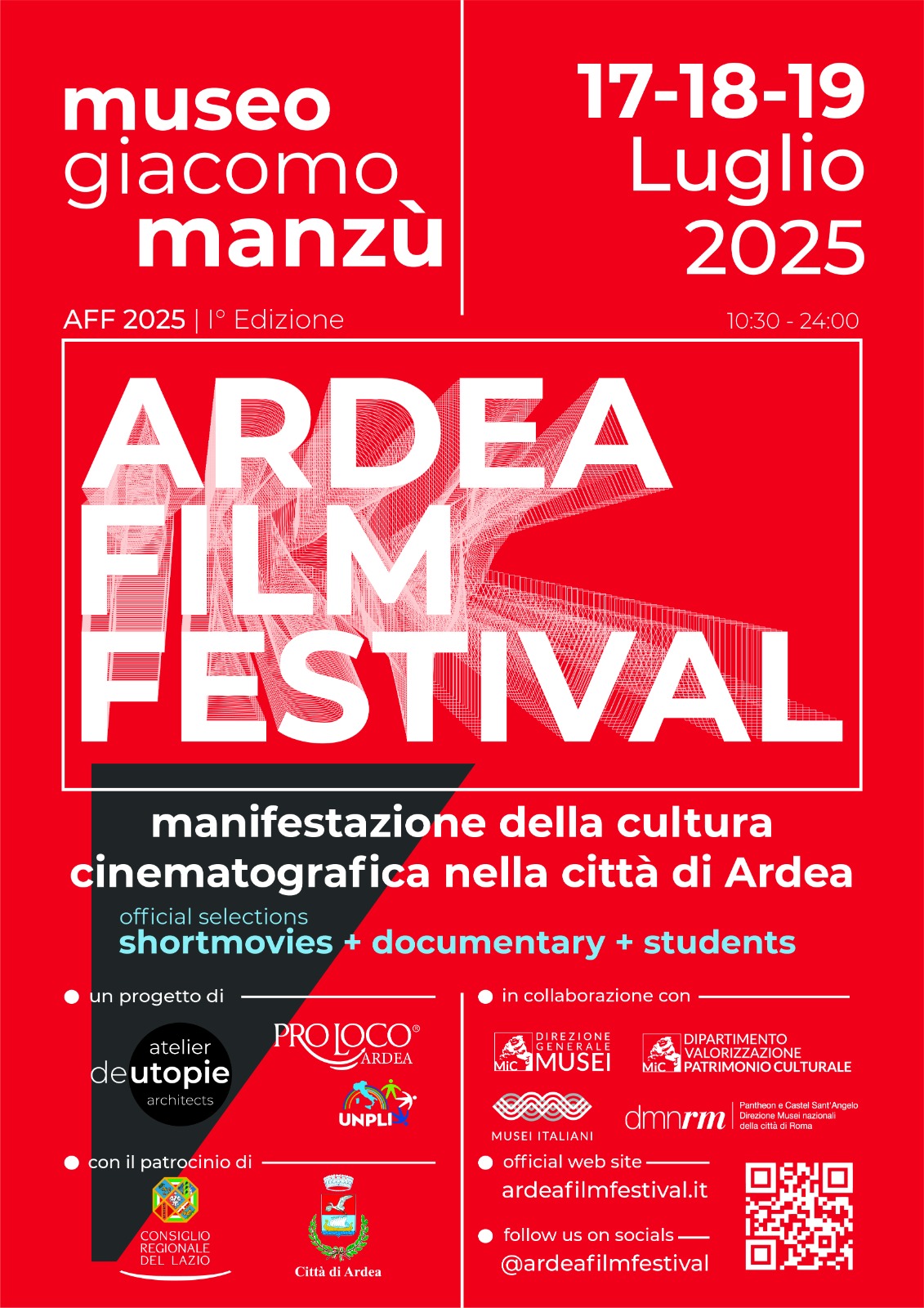 ARDEA FILM FESTIVAL 2025 – 17, 18 e 19 luglio 2025
