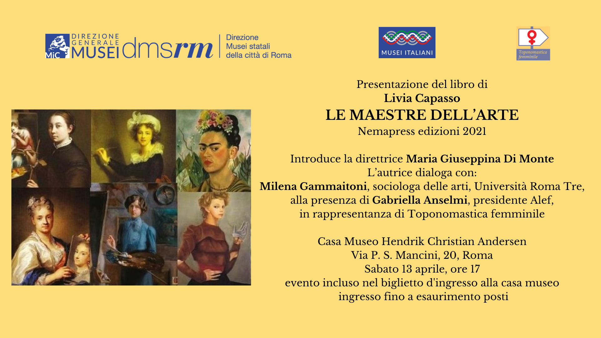 Presentazione del libro LE MAESTRE DELL'ARTE di Livia Capasso