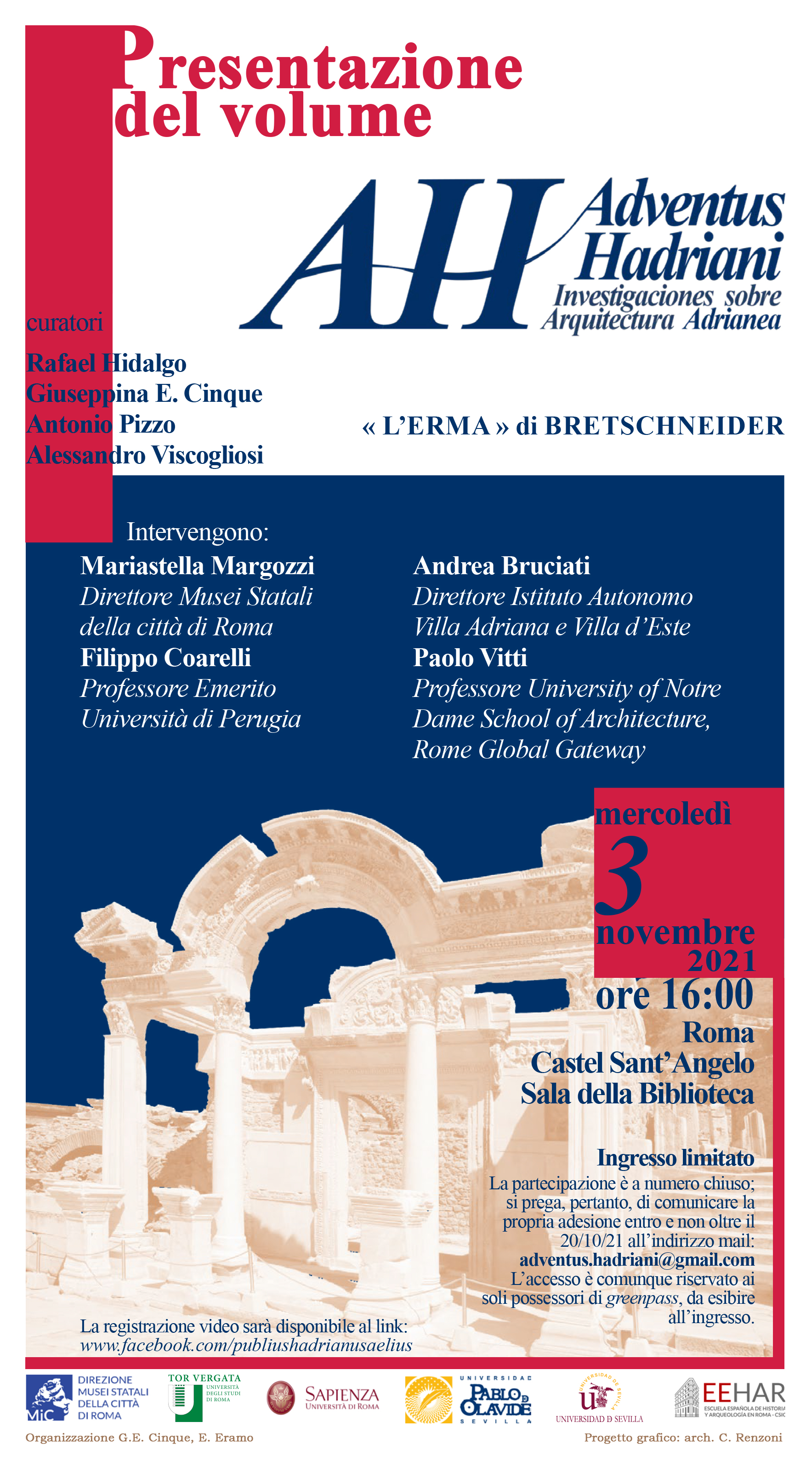 “Adventus Hadriani. Ricerche sull’architettura adrianea”. Presentazione del volume ed esposizione di reperti da Villa Adriana