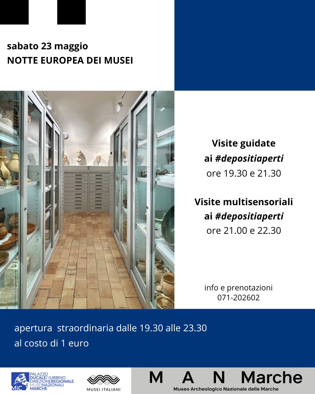 Sabato 23 maggio 2026 Notte Europea dei Musei al M A N Marche