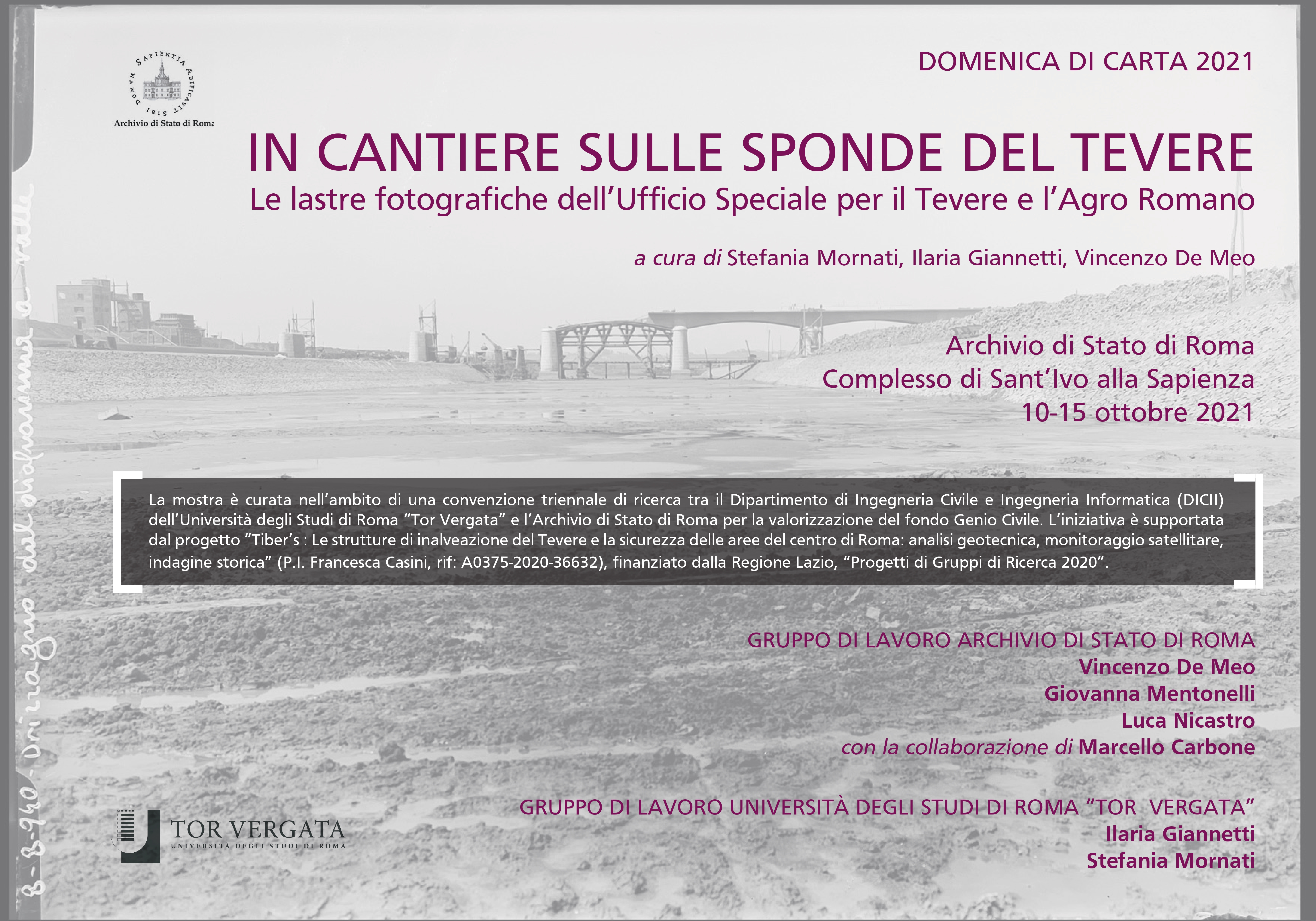 In cantiere sulle sponde del Tevere. Le lastre fotografiche dell’Ufficio Speciale per il Tevere e l’Agro Romano