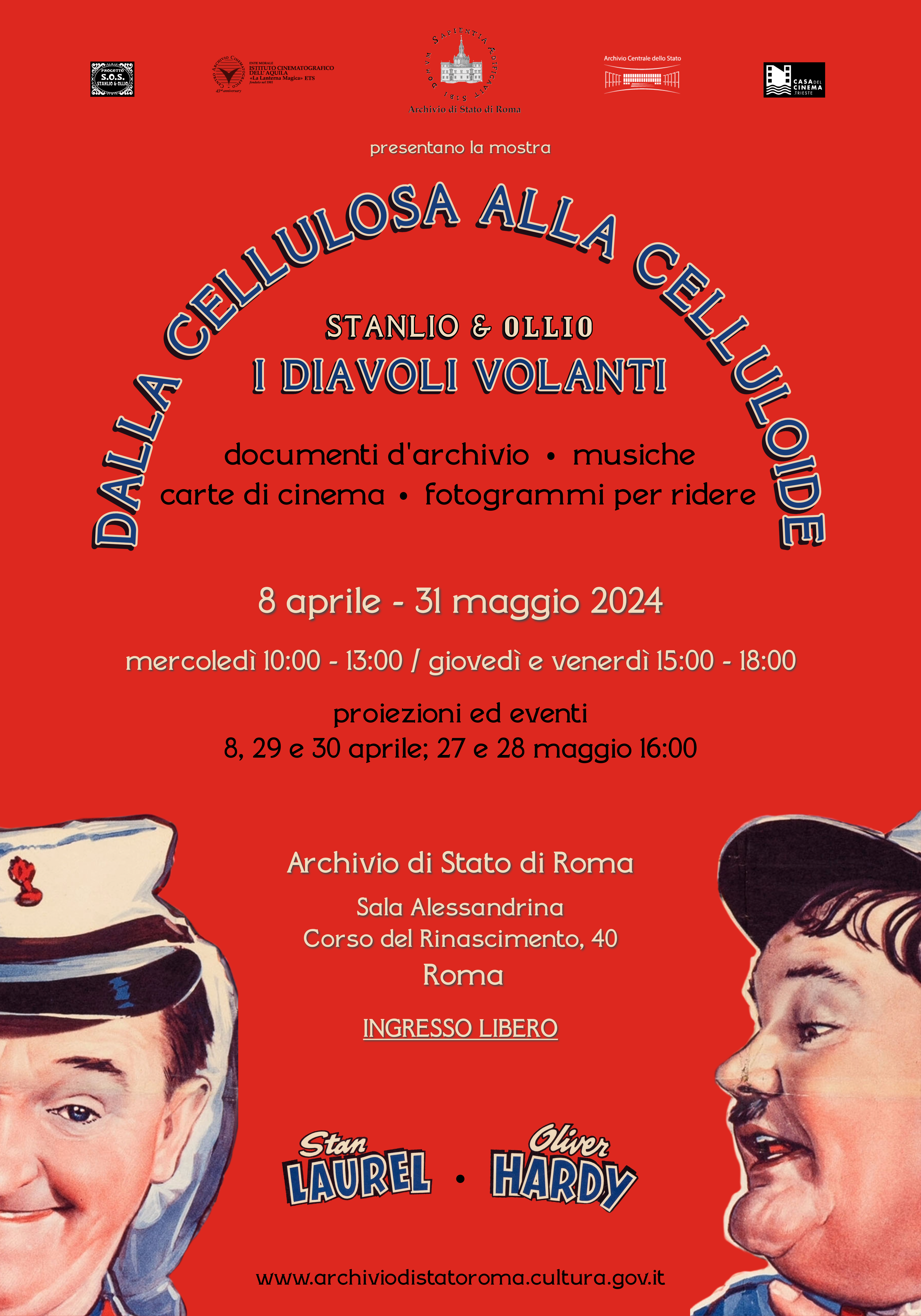 Mostra "Dalla cellulosa alla celluloide: I Diavoli volanti di Stanlio e Ollio. Documenti d’archivio, musiche, carte di cinema e fotogrammi per ridere" - 8 aprile- 31 maggio 2024