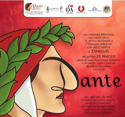 Manifesto celebrativo del Dantedì e dei 700 anni dalla morte