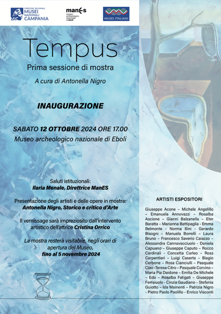 "Tempus" - prima sessione - mostra di arti figurative al Museo archeologico nazionale di Eboli