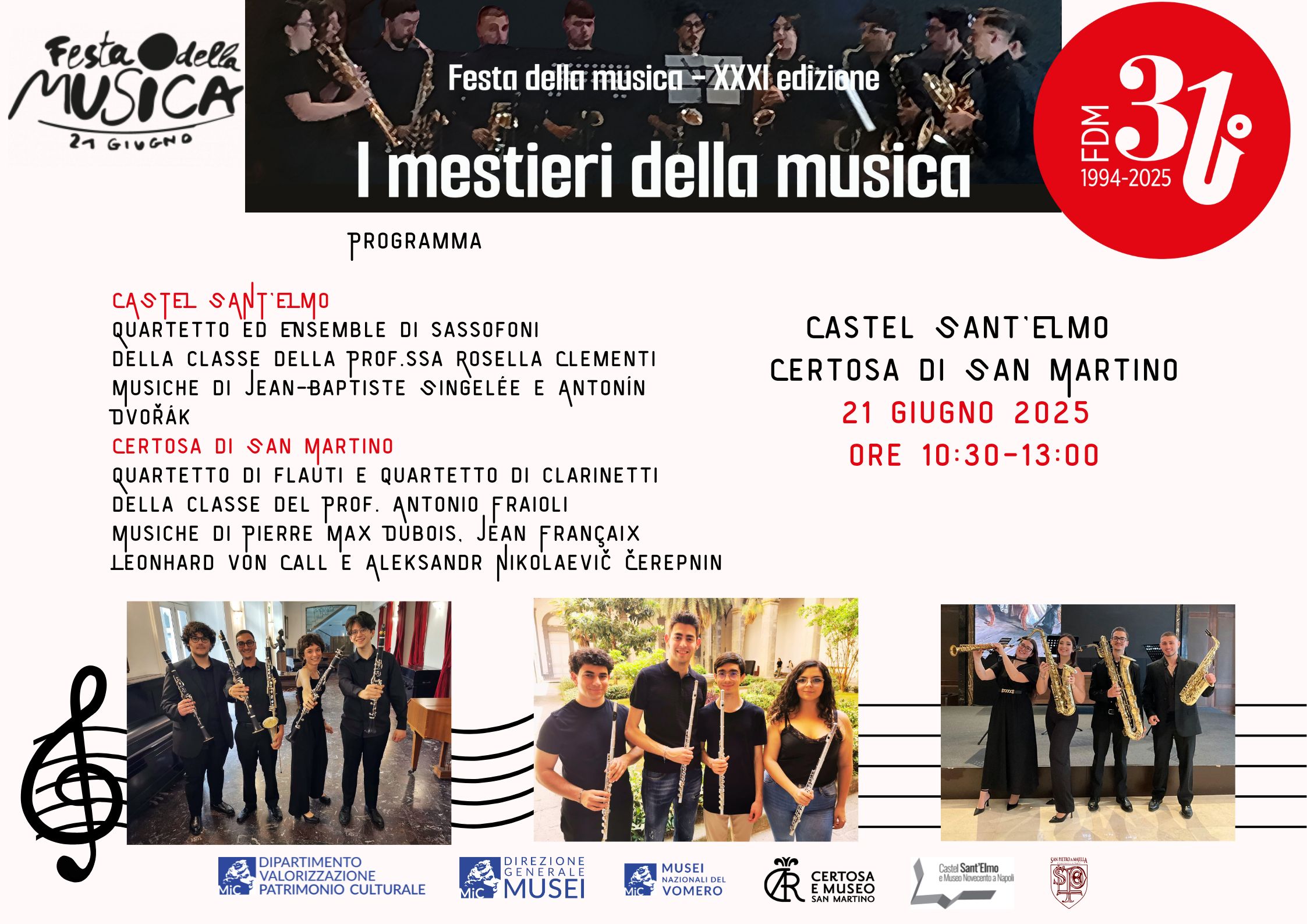Festa della Musica XXXI edizione “I mestieri della musica” | Castel Sant'Elmo