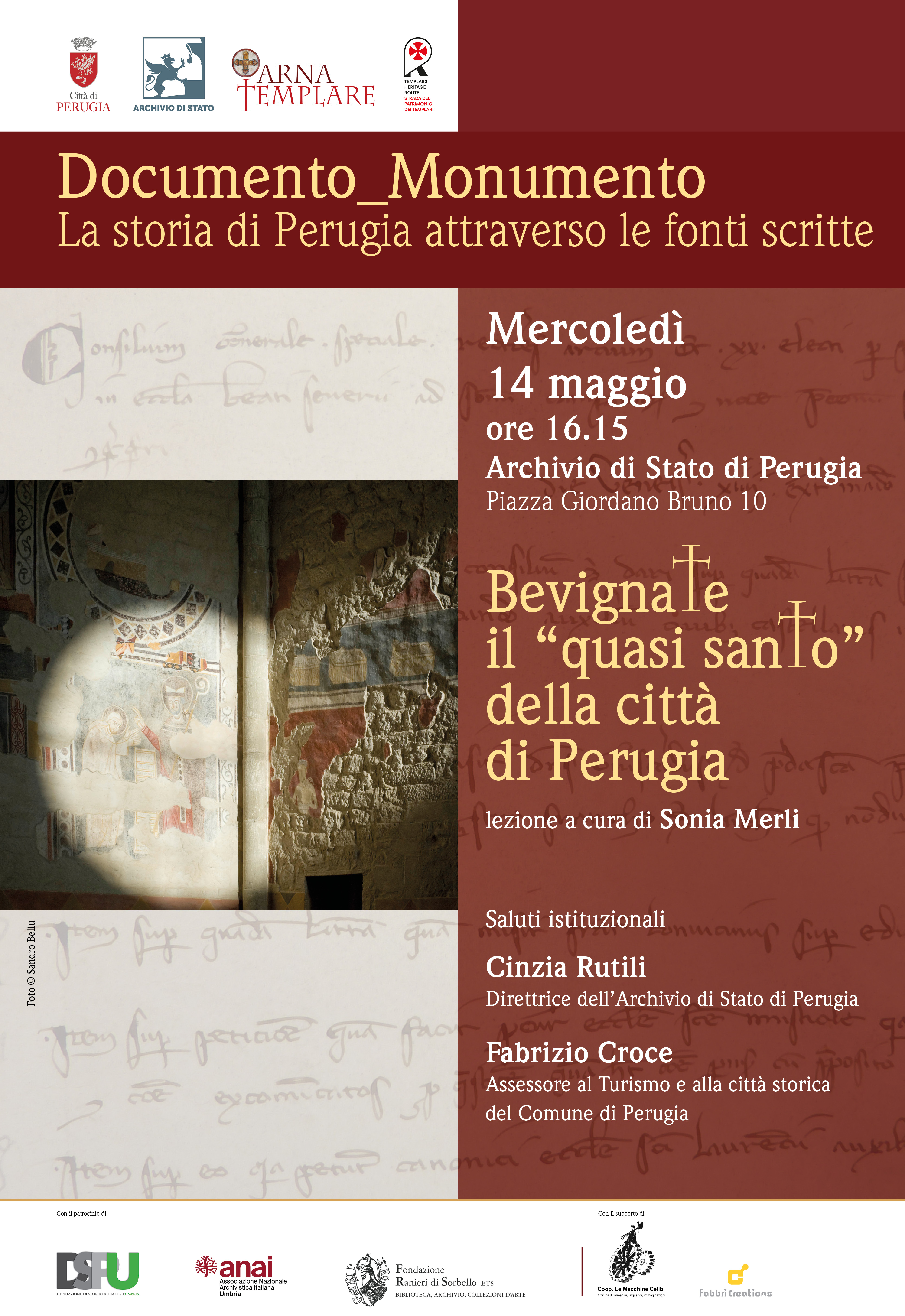 Documento Monumento. La storia di Perugia attraverso le fonti scritte. Bevignate. Il “quasi santo” della città di Perugia