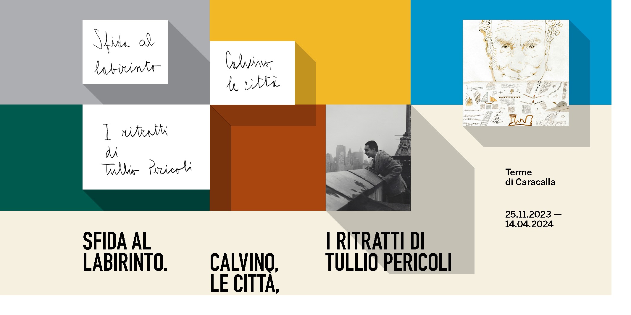 Sfida al labirinto. Calvino, le città, i ritratti di Tullio Pericoli, mostra alle Terme di Caracalla