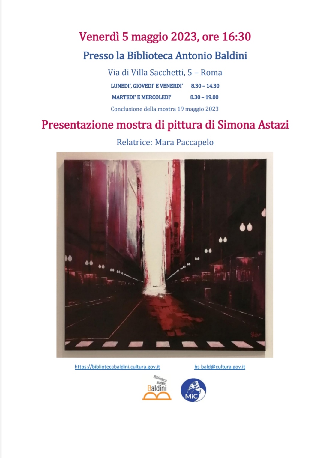 Presentazione mostra di pittura di Simona Astazi