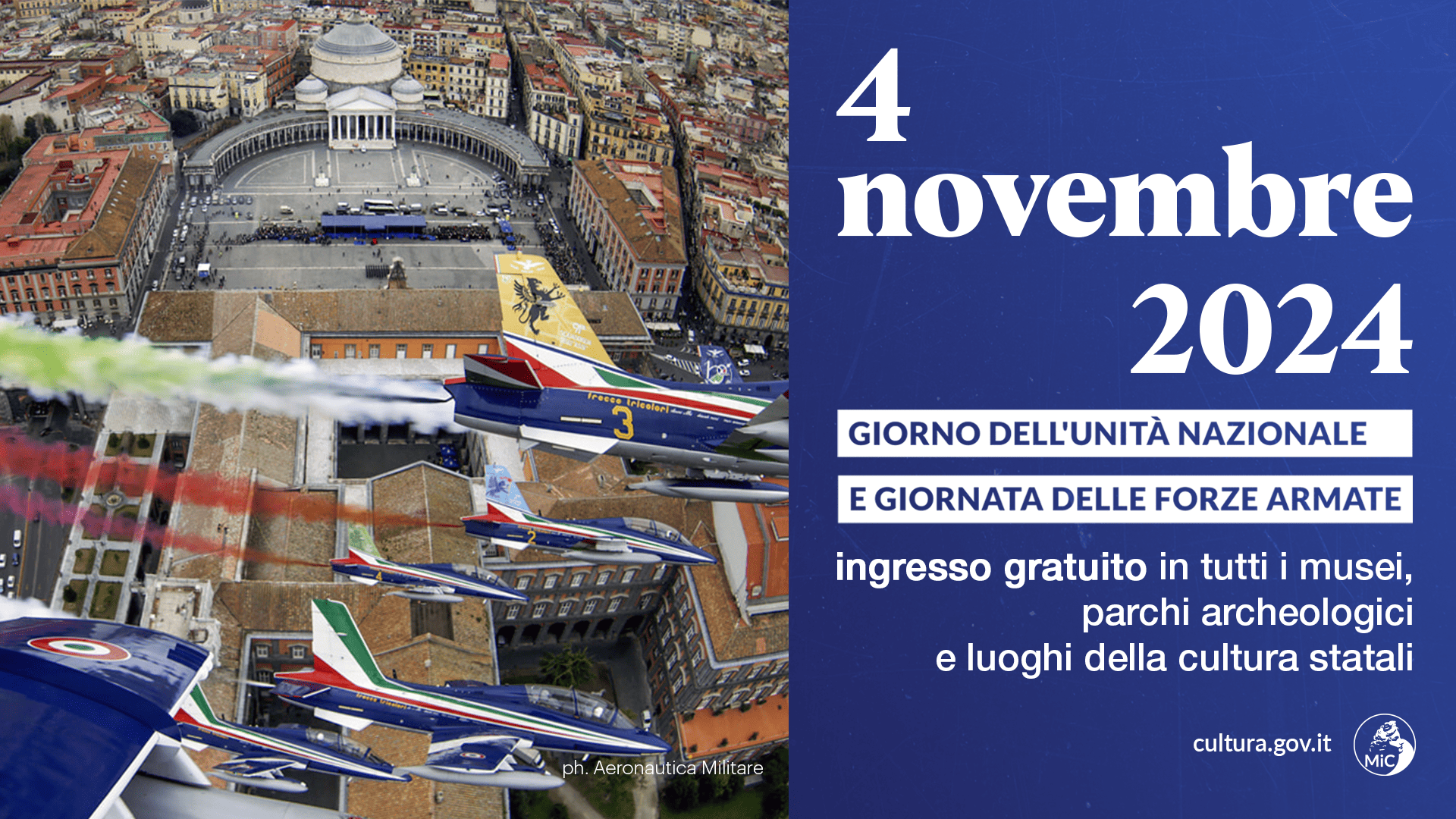 Lunedì 4 novembre ingresso gratuito al Palazzo Reale di Napoli e al Museo Diego Aragona Pignatelli Cortes in occasione del Giorno dell’Unità Nazionale e Giornata delle Forze Armate