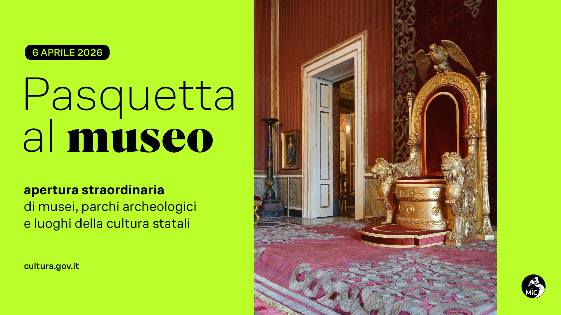 Pasqua e Lunedì dell’Angelo 2026 al Palazzo Reale di Napoli e al Museo Pignatelli: gratuità e aperture festive