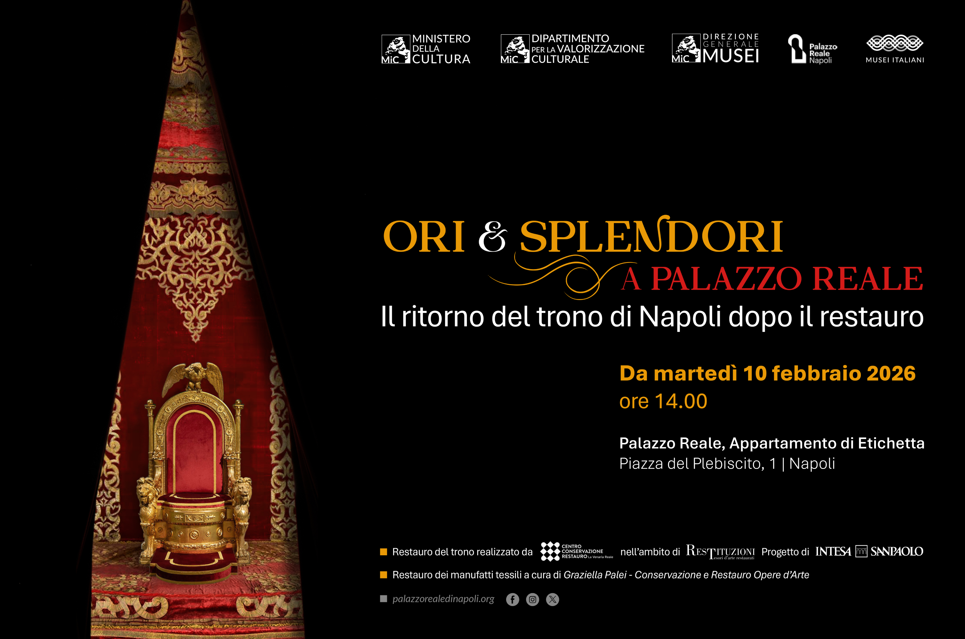 Ori e splendori a Palazzo Reale. Il ritorno del Trono di Napoli dopo il restauro