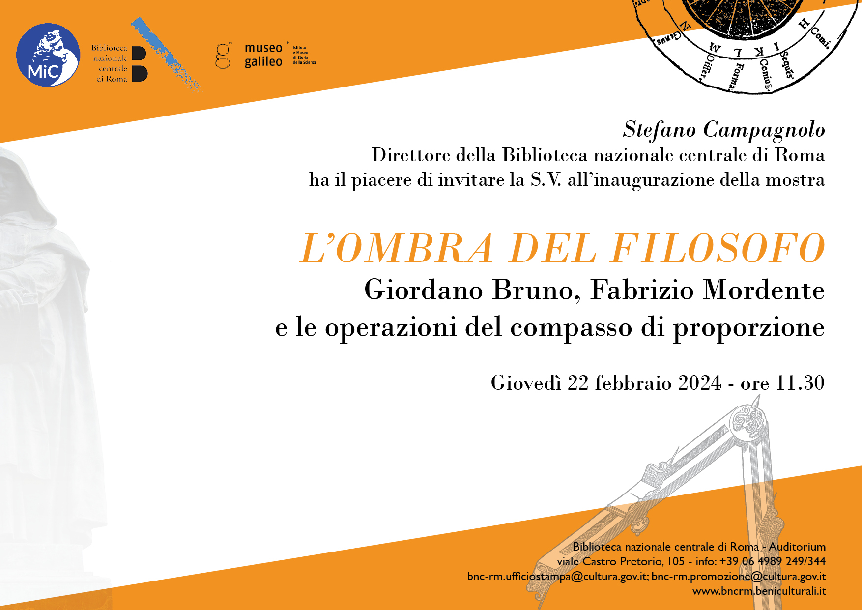 Mostra "L’ombra del filosofo. Giordano Bruno, Fabrizio Mordente e le operazioni del compasso di proporzione"