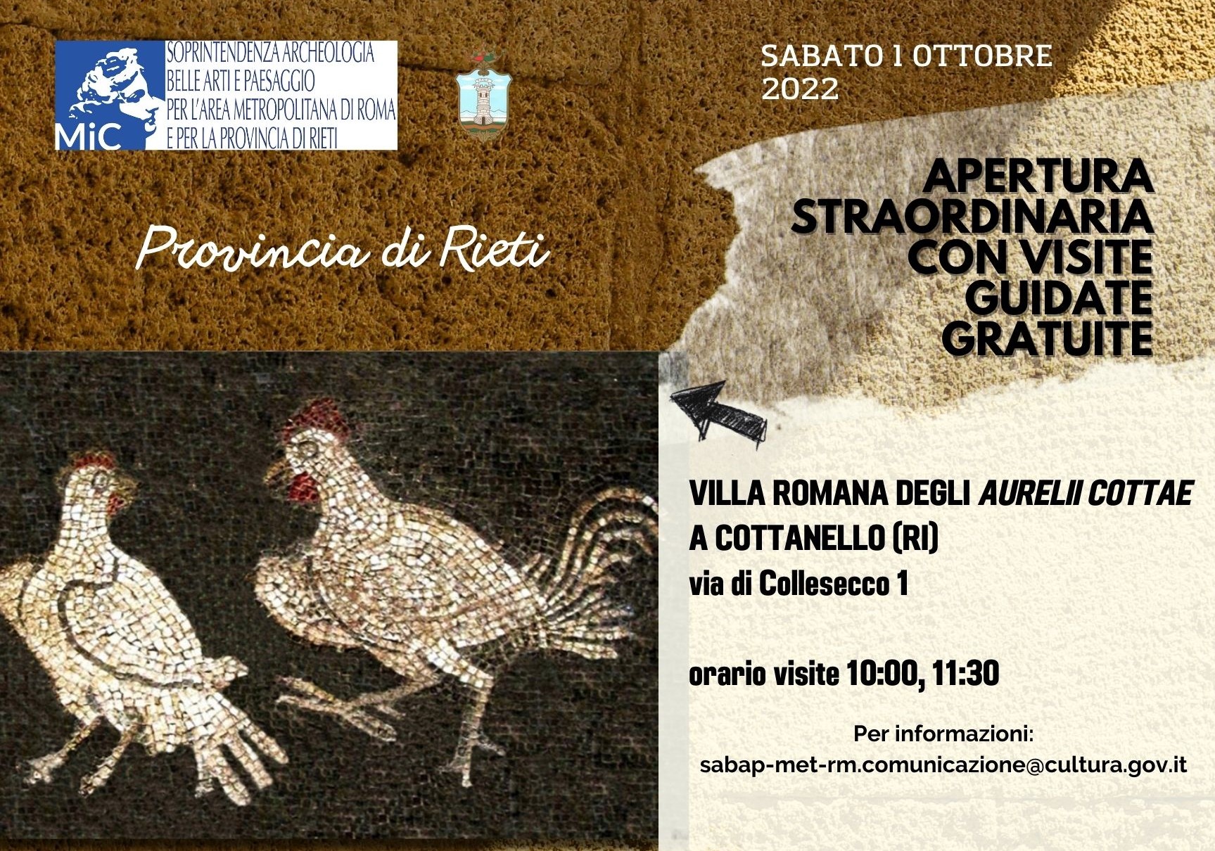 Villa degli Aurelii Cottae a Cottanello - apertura straordinaria