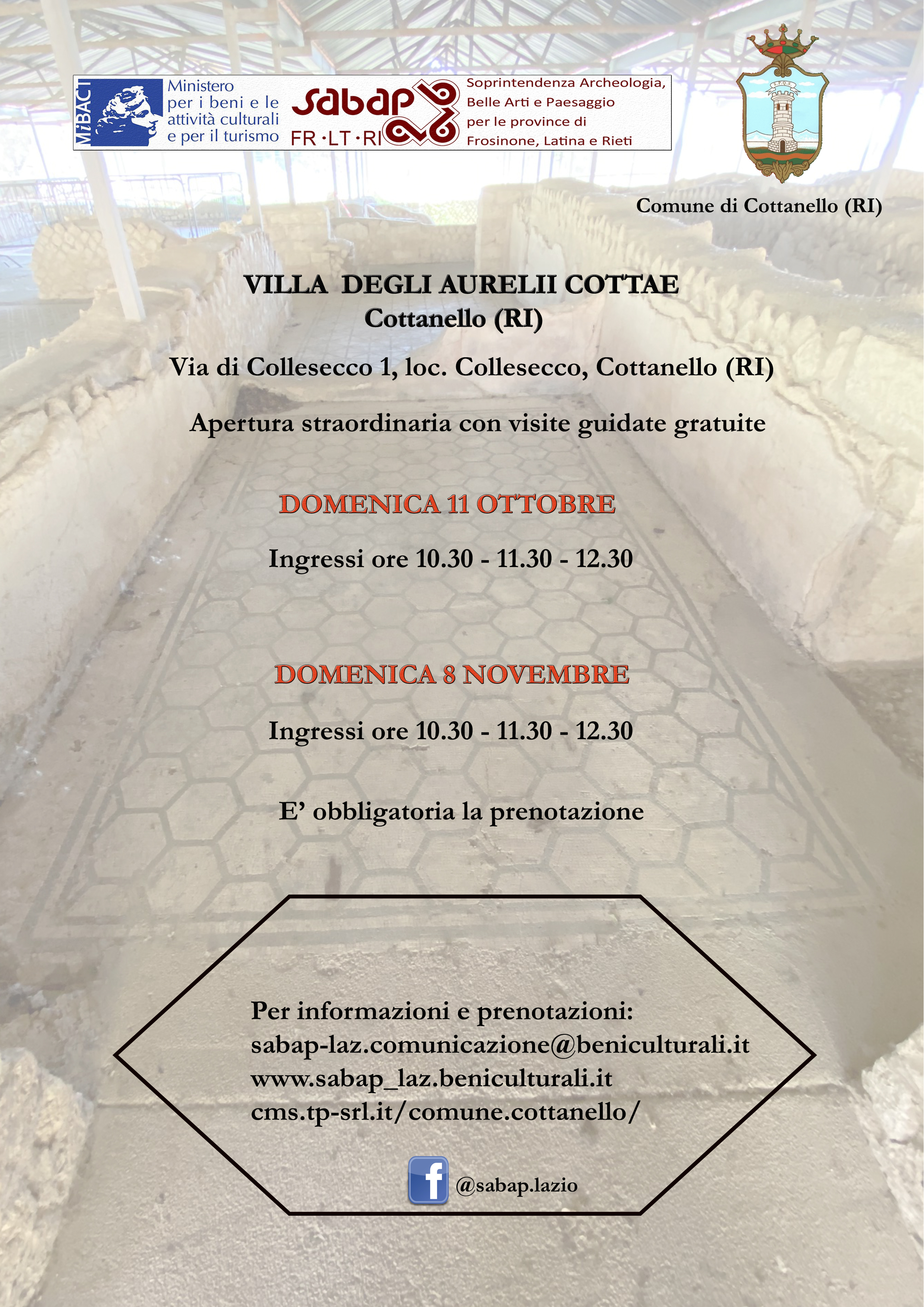 visite guidate alla villa romana di Cottanello