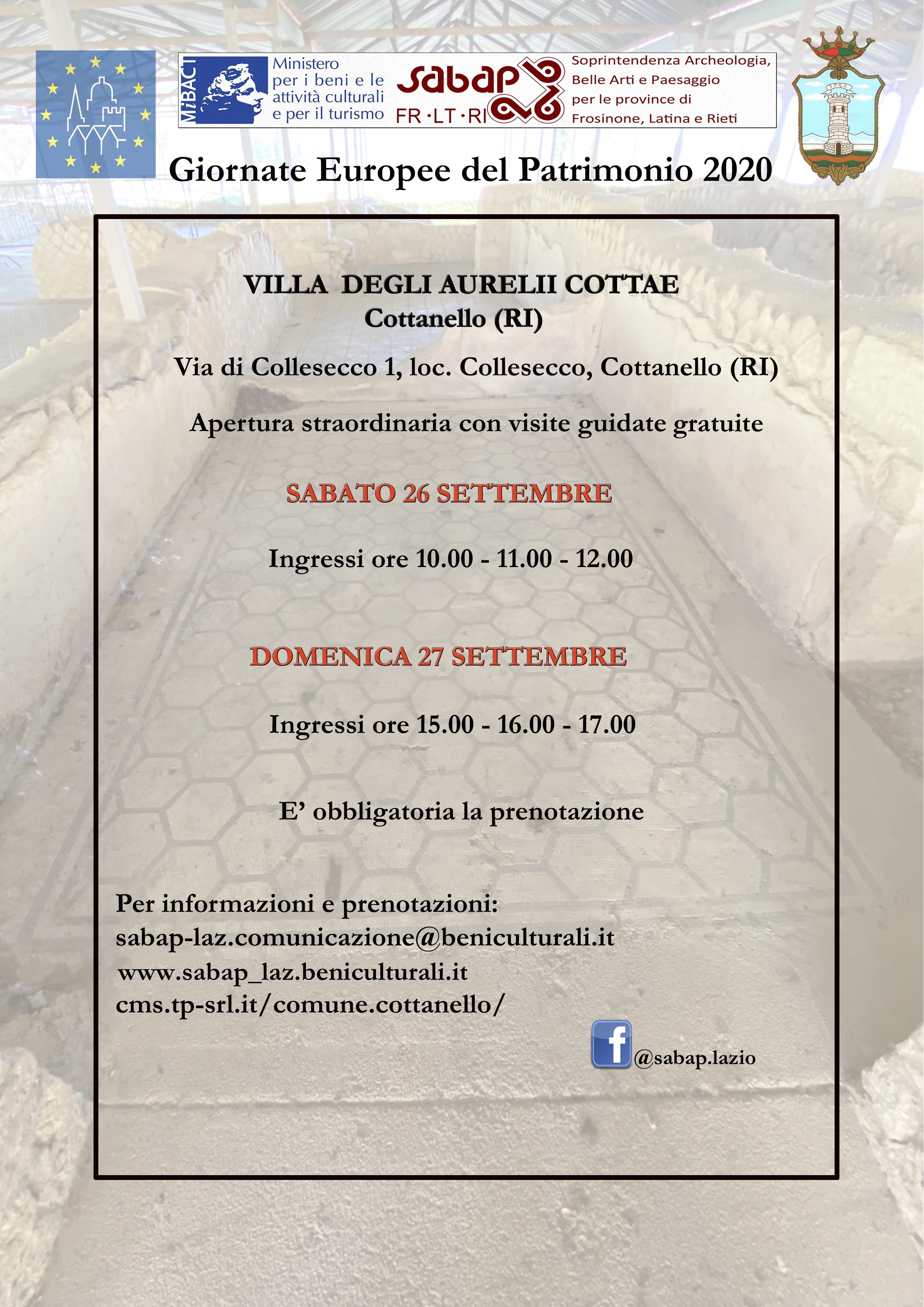 Visite guidate alla villa romana romana di Cottanello