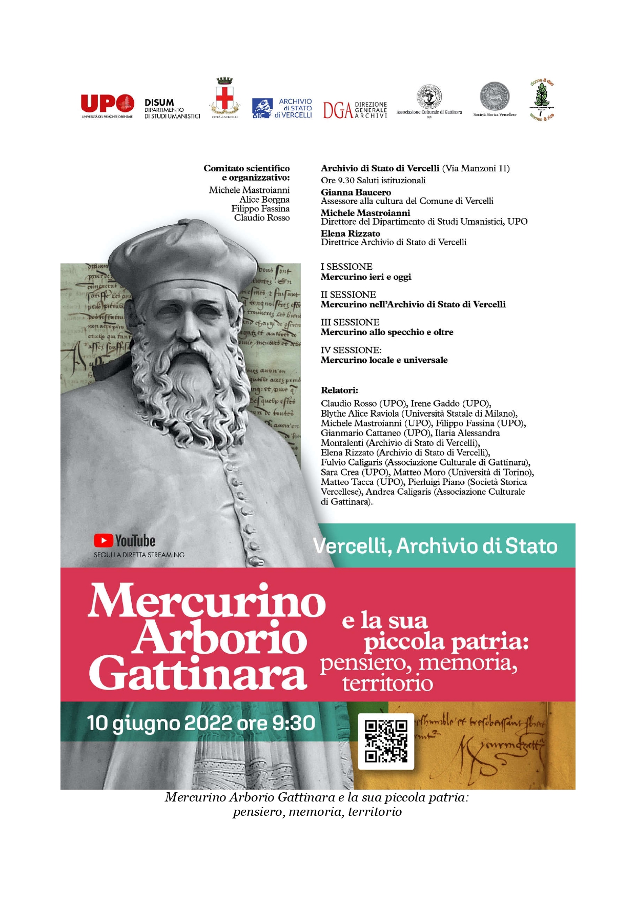 Mercurino Arborio Gattinarae la sua piccola patria: pensier, memoria, territorio