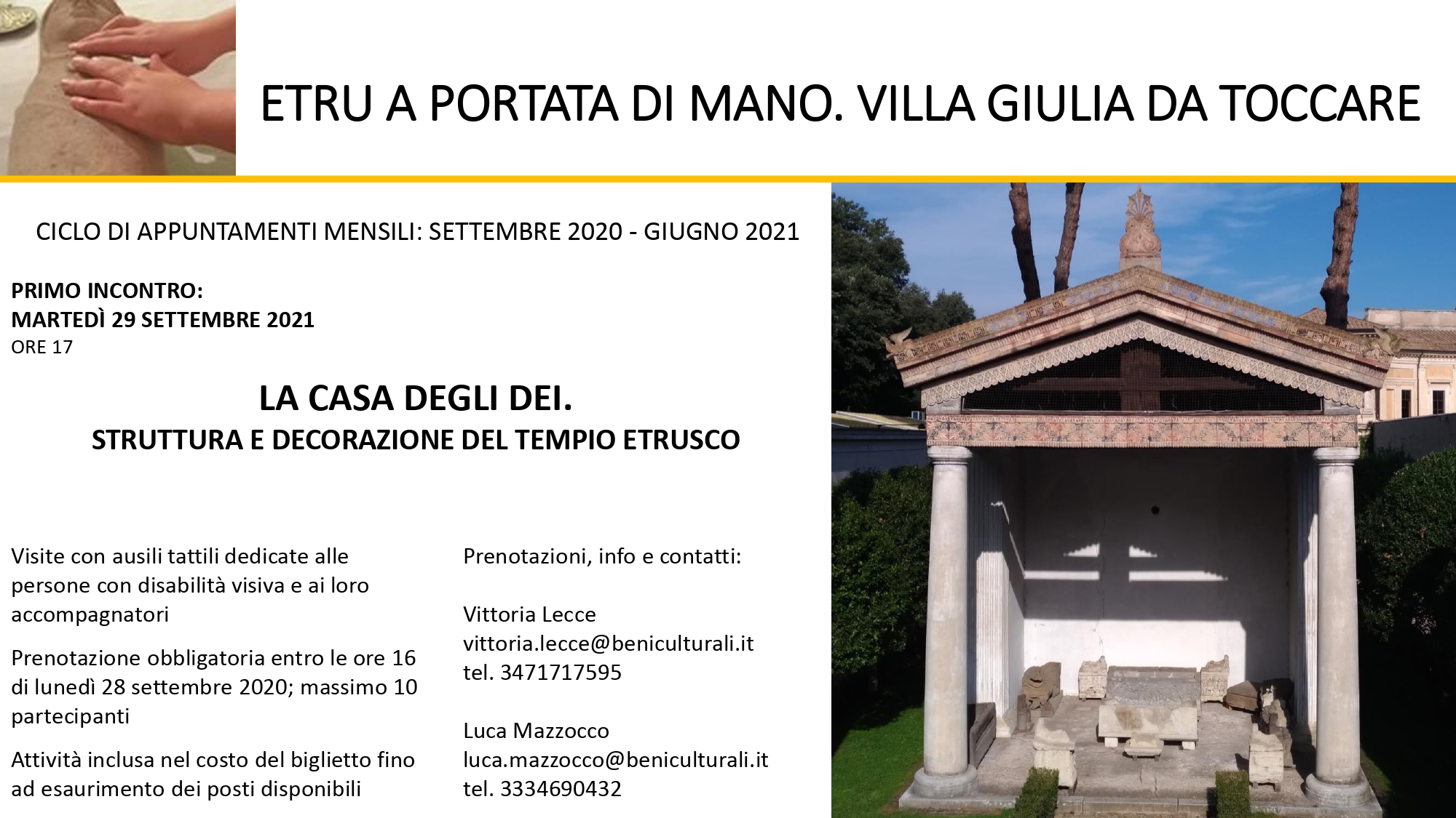 ETRU a portata di mano: Villa Giulia da toccare - La casa degli dei.