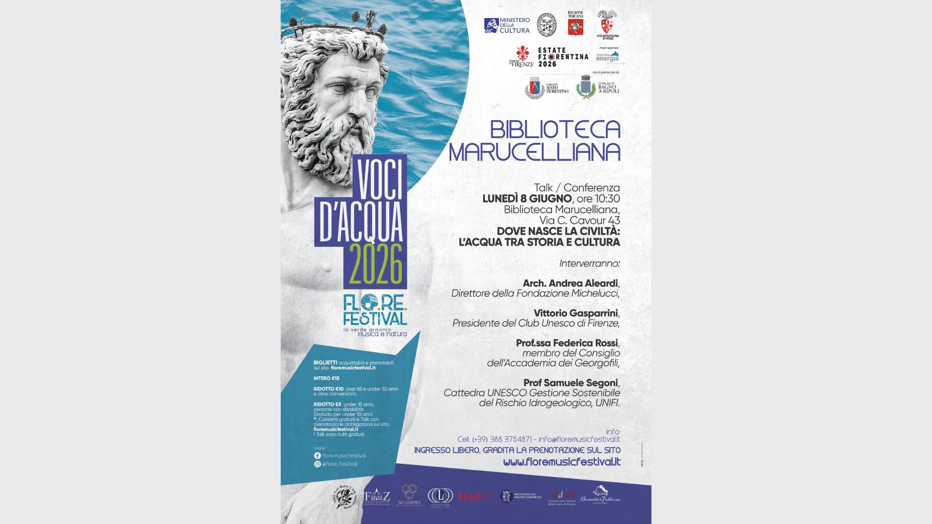 FLORE Festival 2026. Conferenza DOVE NASCE LA CIVILTÀ. L’ACQUA TRA STORIA E CULTURA