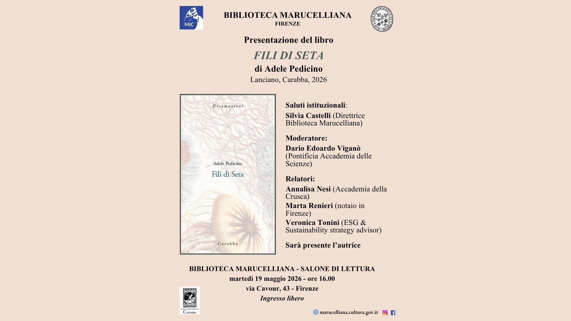 Presentazione del libro FILI DI SETA di Adele Pedicino