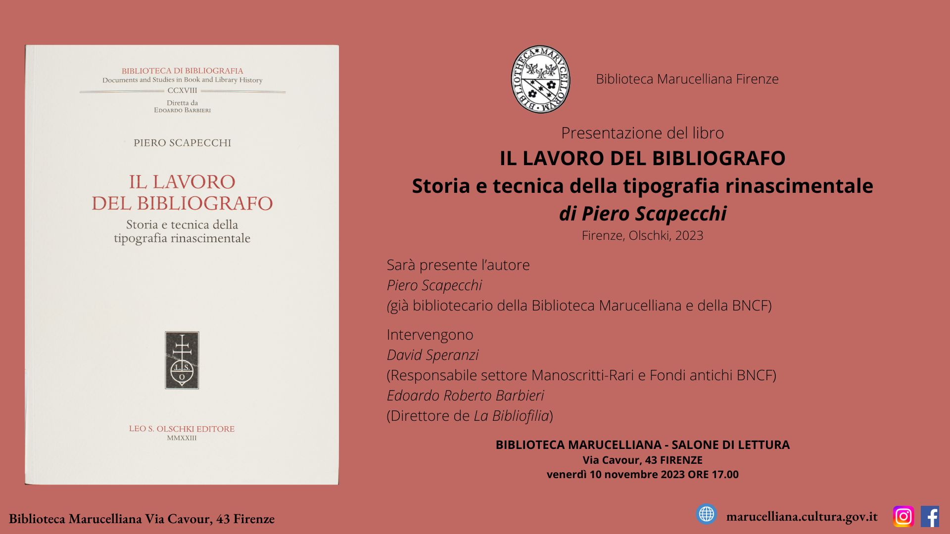 Presentazione del libro IL LAVORO DEL BIBLIOGRAFO Storia e tecnica della tipografia rinascimentale, di Piero Scapecchi