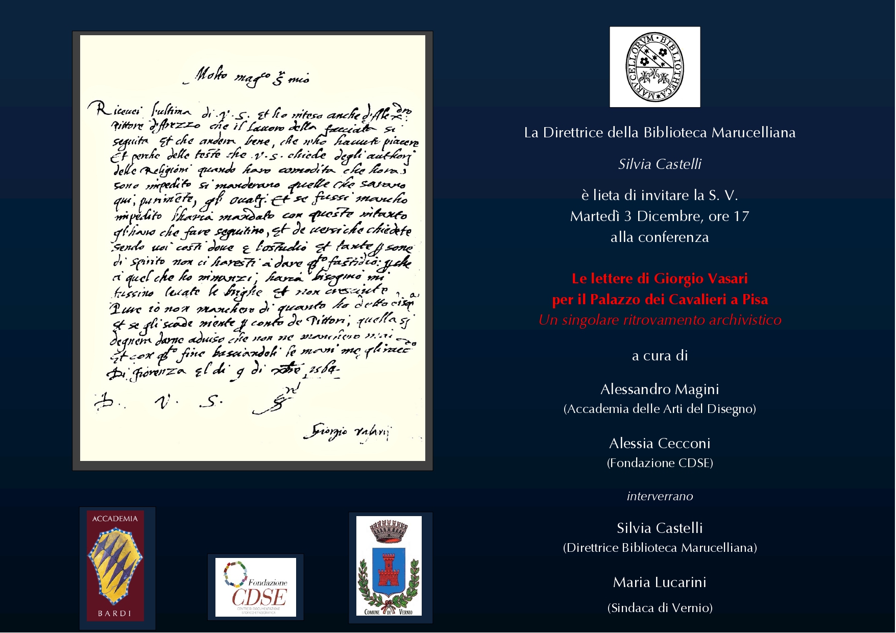 LE LETTERE DI GIORGIO VASARI PER IL PALAZZO DEI CAVALIERI A PISA: UN SINGOLARE RITROVAMENTO ARCHIVISTICO