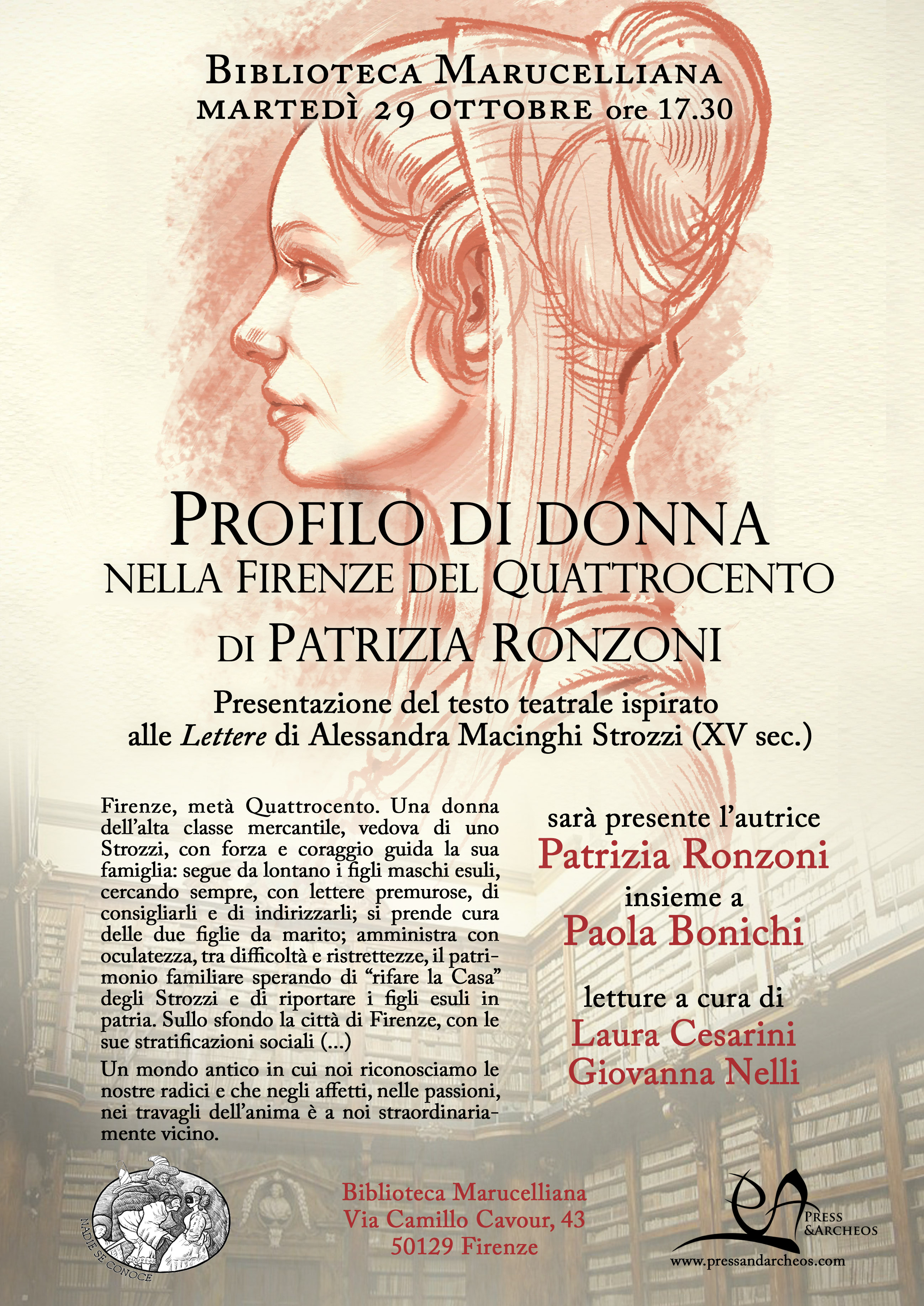 Presentazione del libro PROFILO DI DONNA NELLA FIRENZE DEL QUATTROCENTO di Patrizia Ronzoni