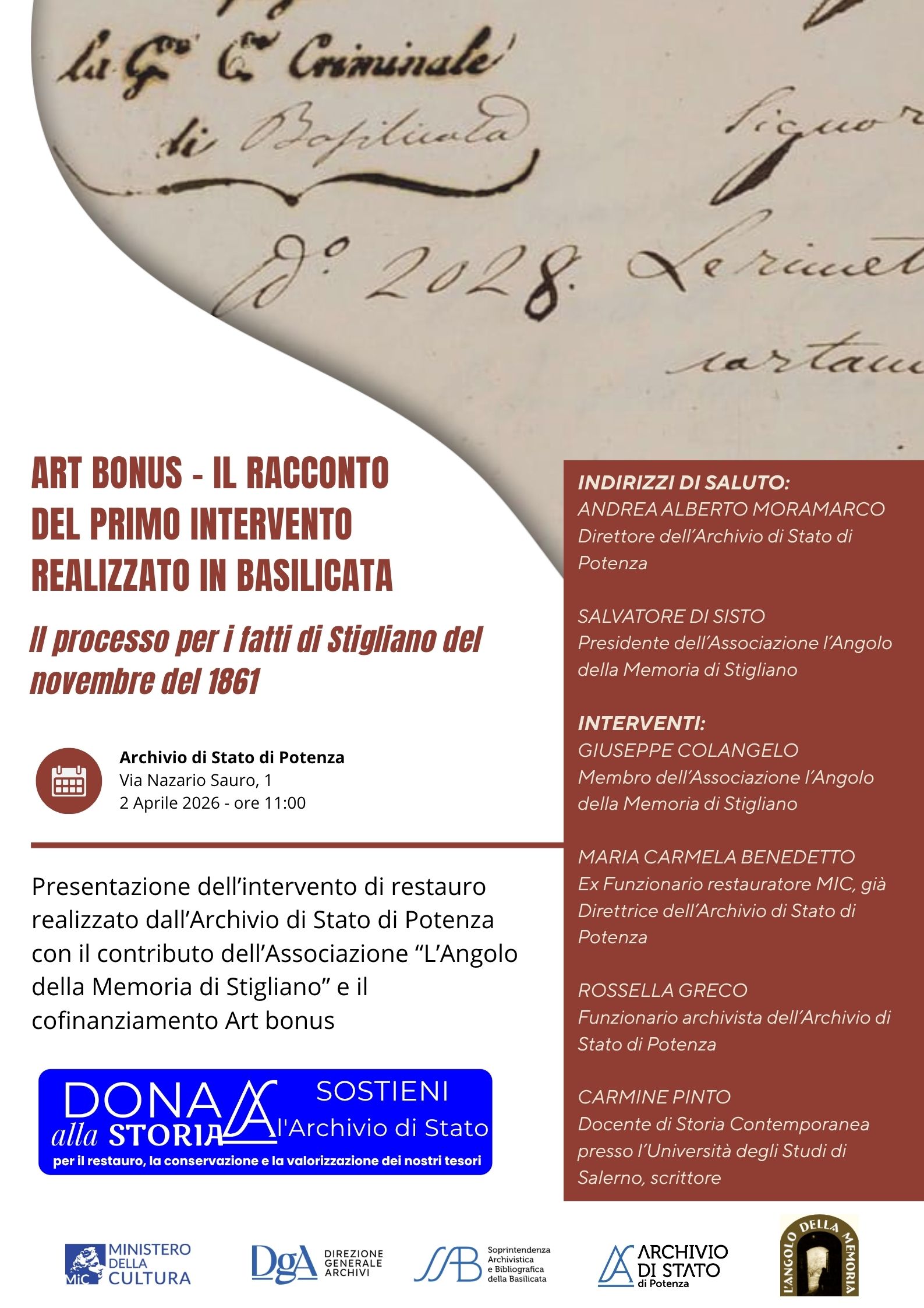 Art Bonus - Il racconto del primo intervento realizzato in Basilicata