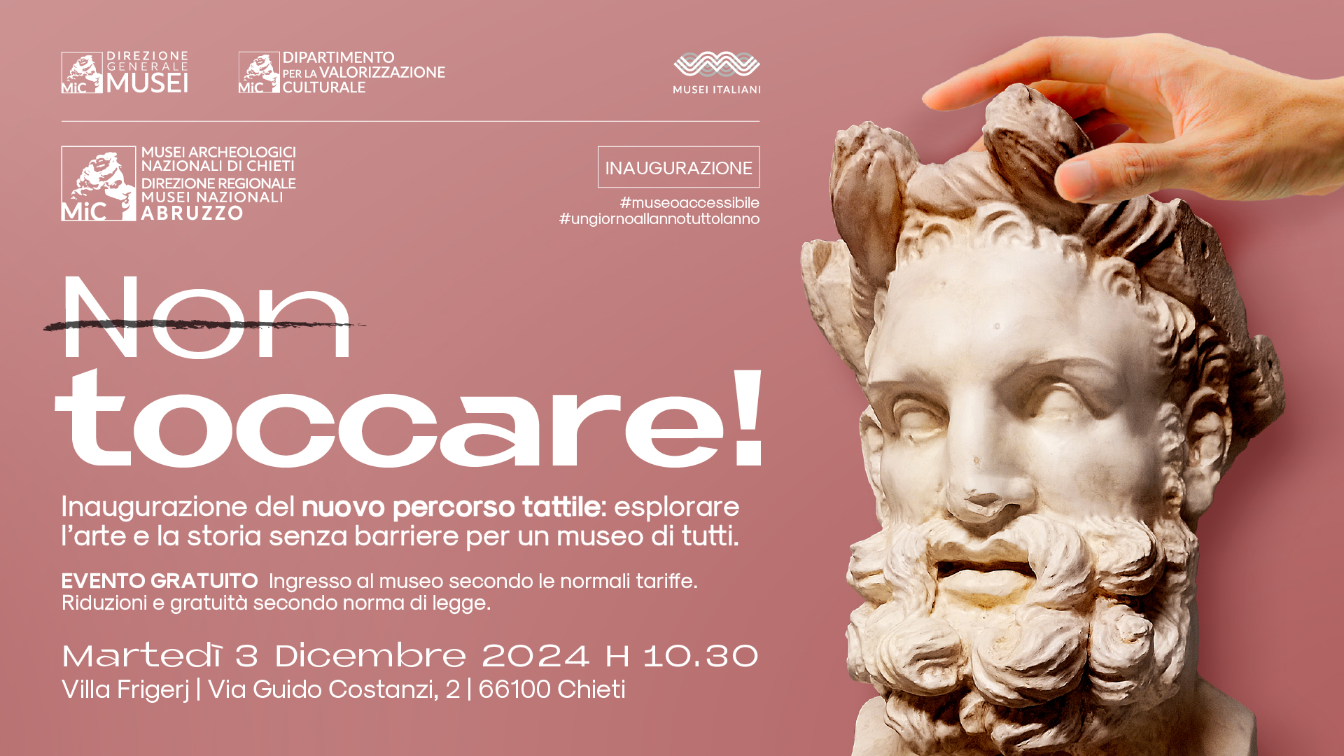 Inaugurazione del Percorso Tattile al Museo Archeologico Nazionale di Villa Frigerj