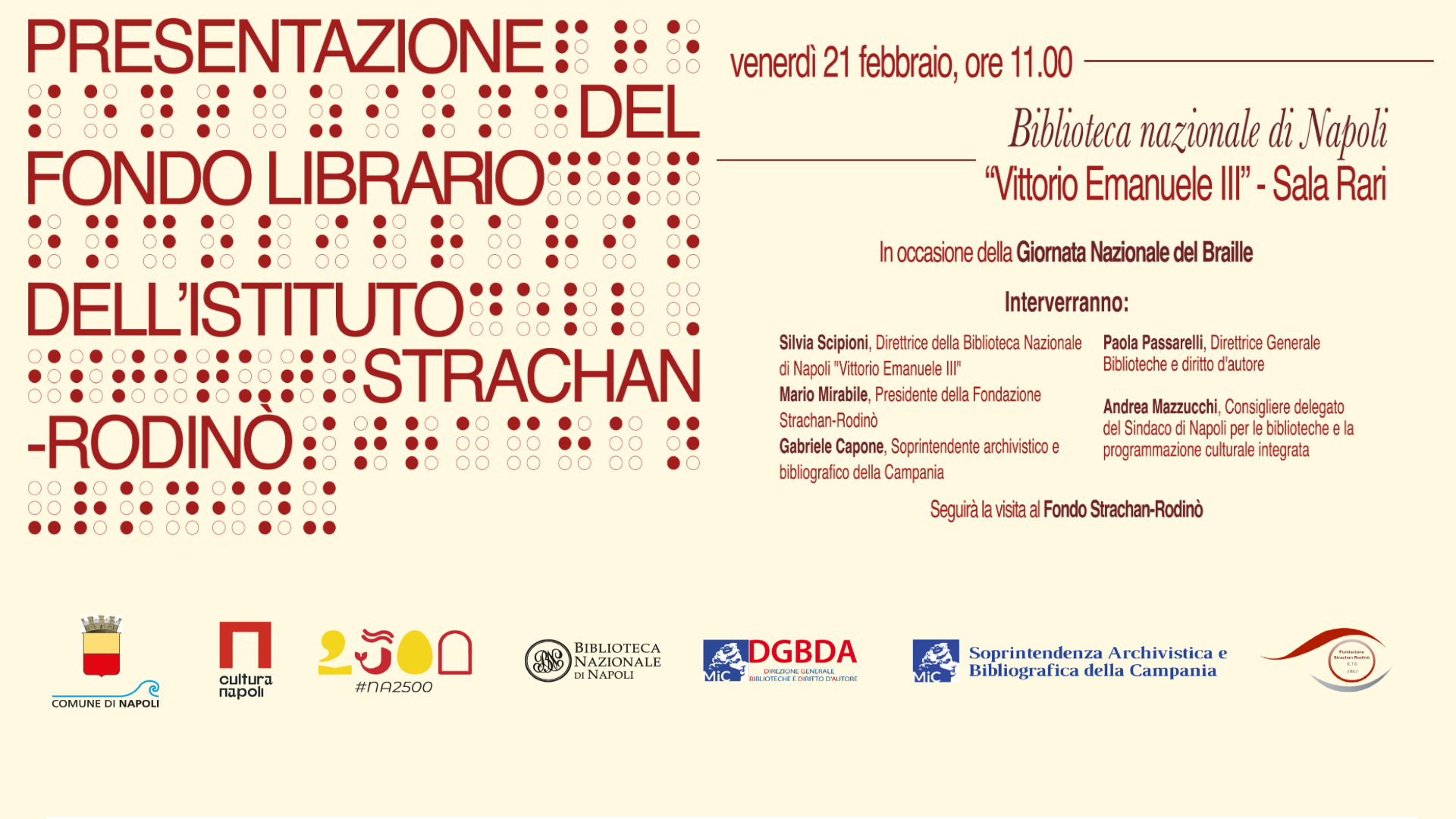 Presentazione del fondo librario in braille della Fondazione Strachan-Rodinò
