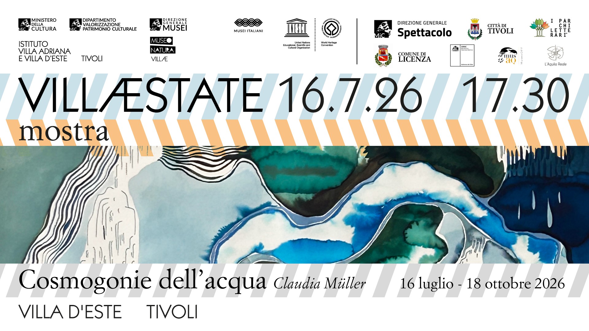 Mostra “Cosmogonie dell’acqua. Claudia Müller” Arte e territorio si incontrano a Tivoli nel primo progetto del programma MuseoNatura.