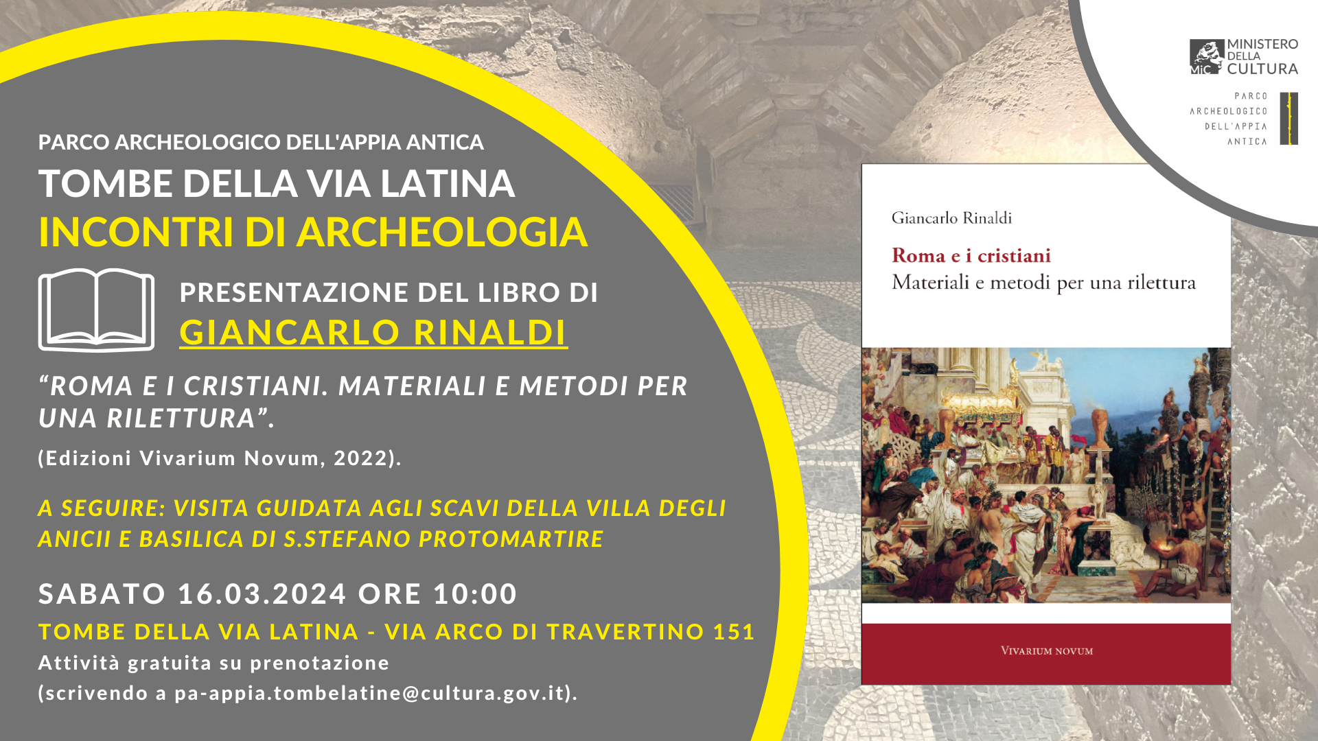 Presentazione del volume “Roma e i cristiani. Materiali e metodi per una rilettura”