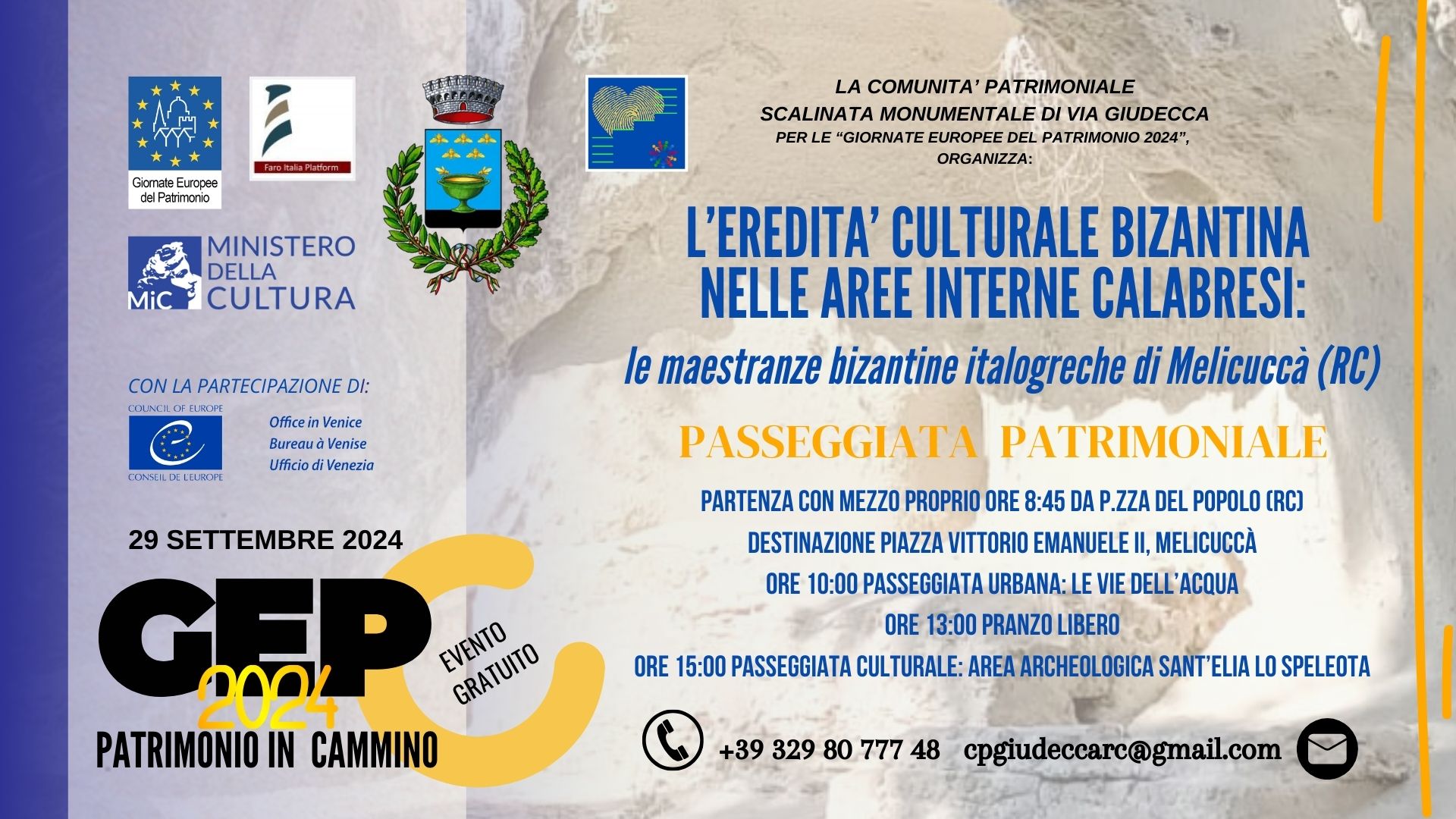 GEP 2024 - L’EREDITA’ CULTURALE BIZANTINA NELLE AREE INTERNE CALABRESI: le maestranze bizantine italogreche di Melicuccà (RC)