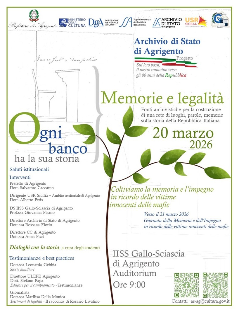 Ogni banco ha la sua storia. Memorie e legalità