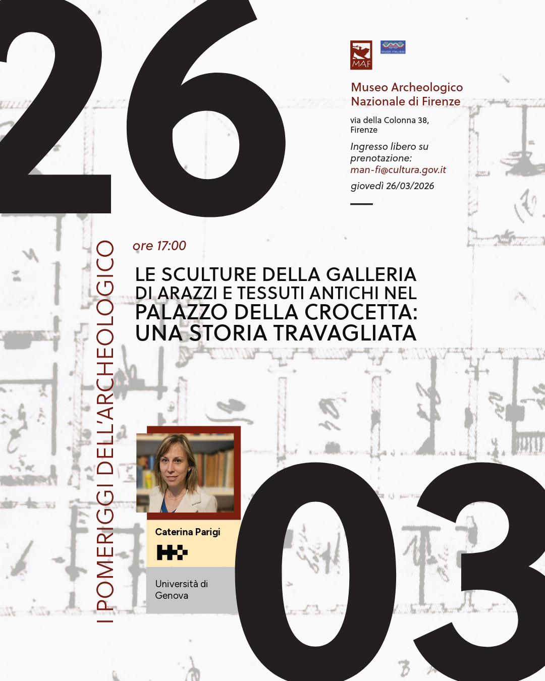 "Le sculture della Galleria di Arazzi e Tessuti antichi nel Palazzo della Crocetta: una storia travagliata" - Pomeriggi dell'Archeologico