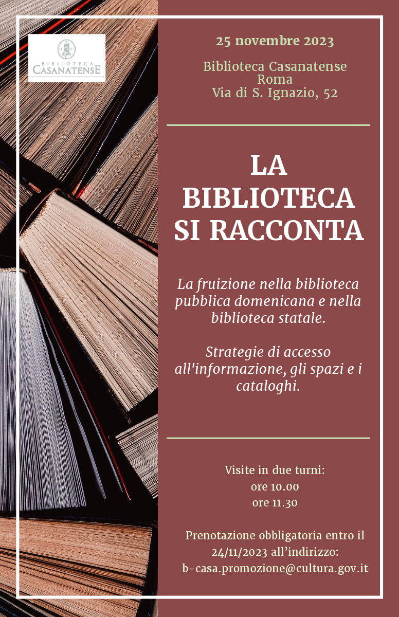 LA BIBLIOTECA SI RACCONTA La fruizione nella biblioteca pubblica domenicana e nella biblioteca statale. Strategie di accesso all'informazione, gli spazi e i cataloghi.