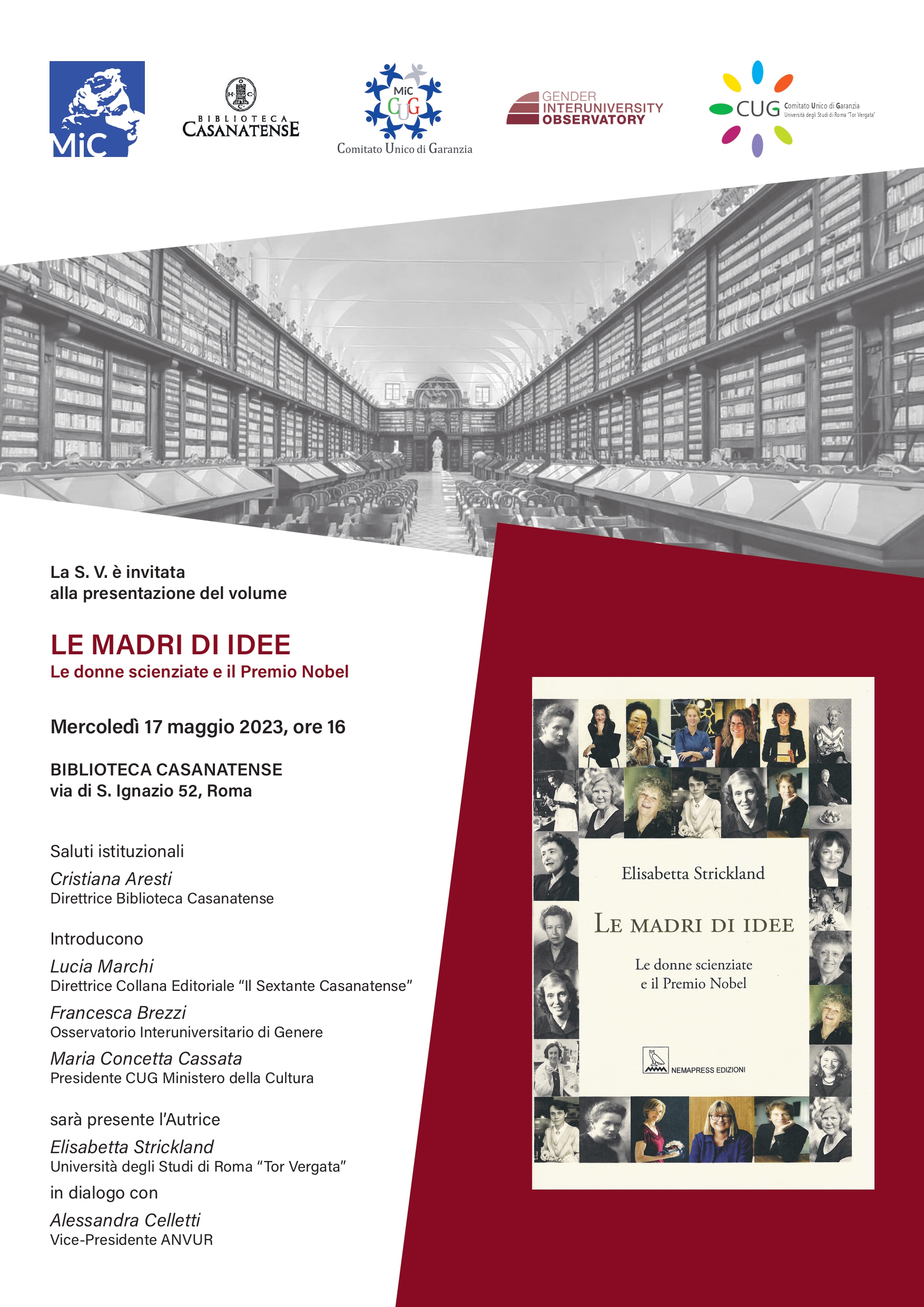 Presentazione del volume "Le Madri di idee. Le donne scienziate e il Premio Nobel" di Elisabetta Strickland