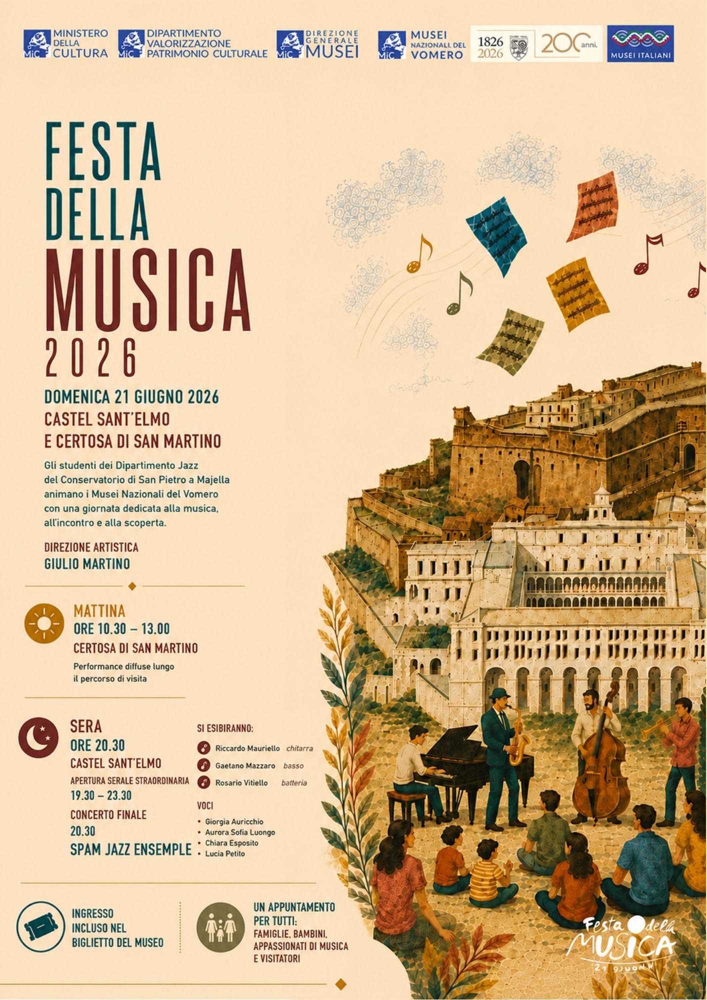 FESTA DELLA MUSICA 2026 ALLA CERTOSA DI SAN MARTINO