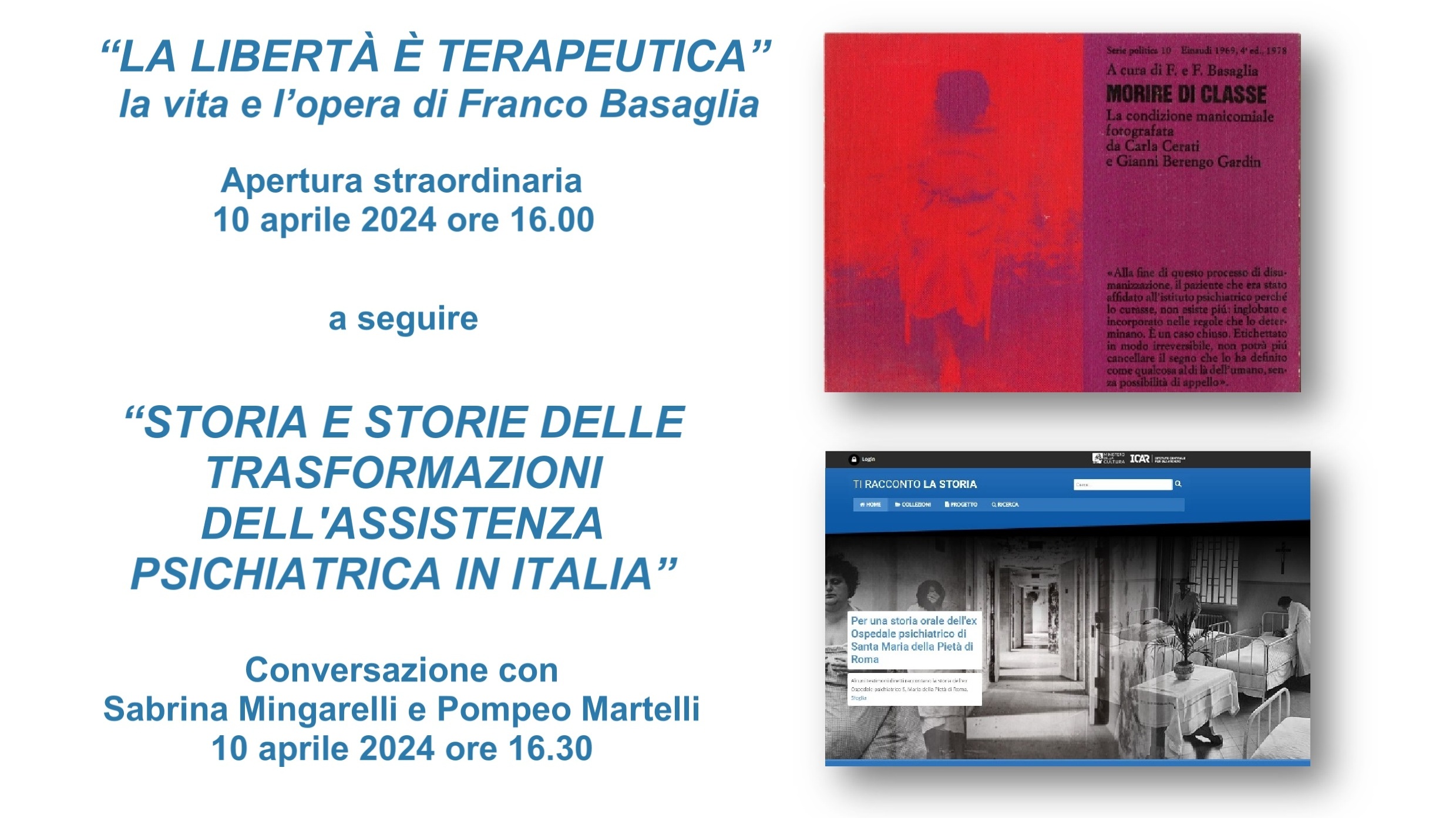 CENTENARIO DELLA NASCITA DI FRANCO BASAGLIA
