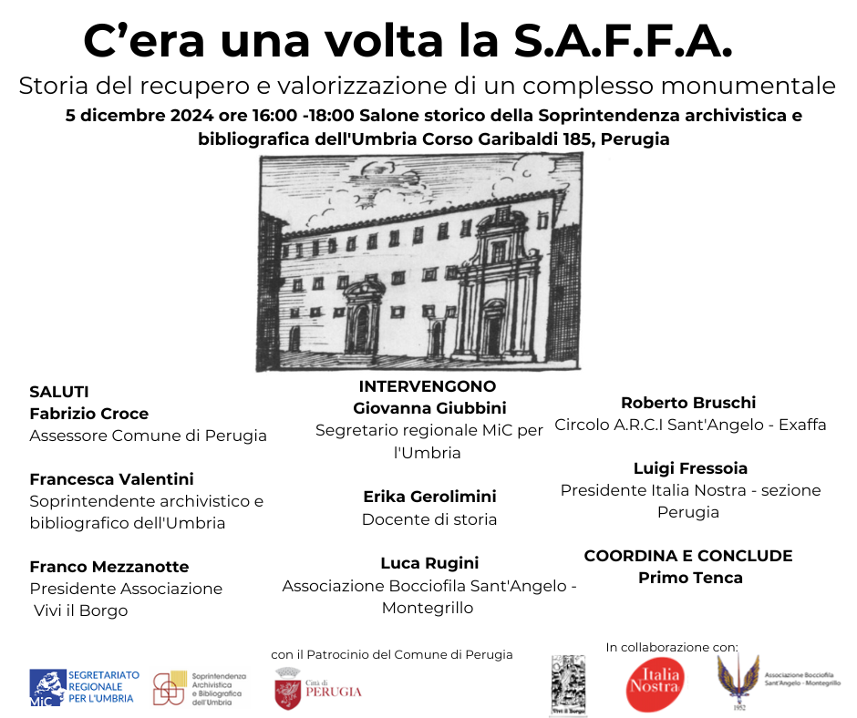 C’era una volta la S.A.F.F.A. - Storia del recupero e valorizzazione di un complesso monumentale - Incontro 5 dicembre 2024
