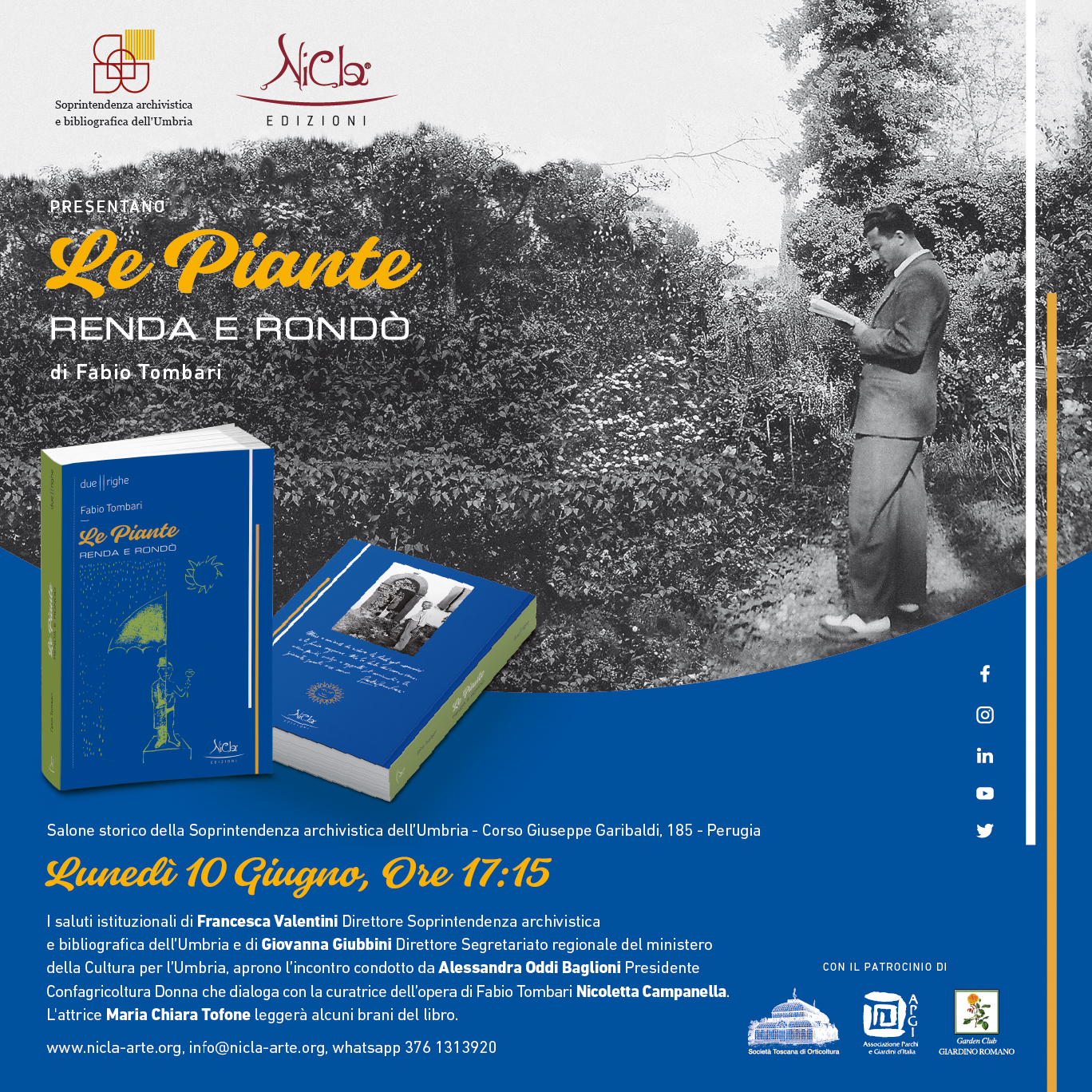 Presentazione del volume “Le Piante/Renda e Rondò” di Fabio Tombari